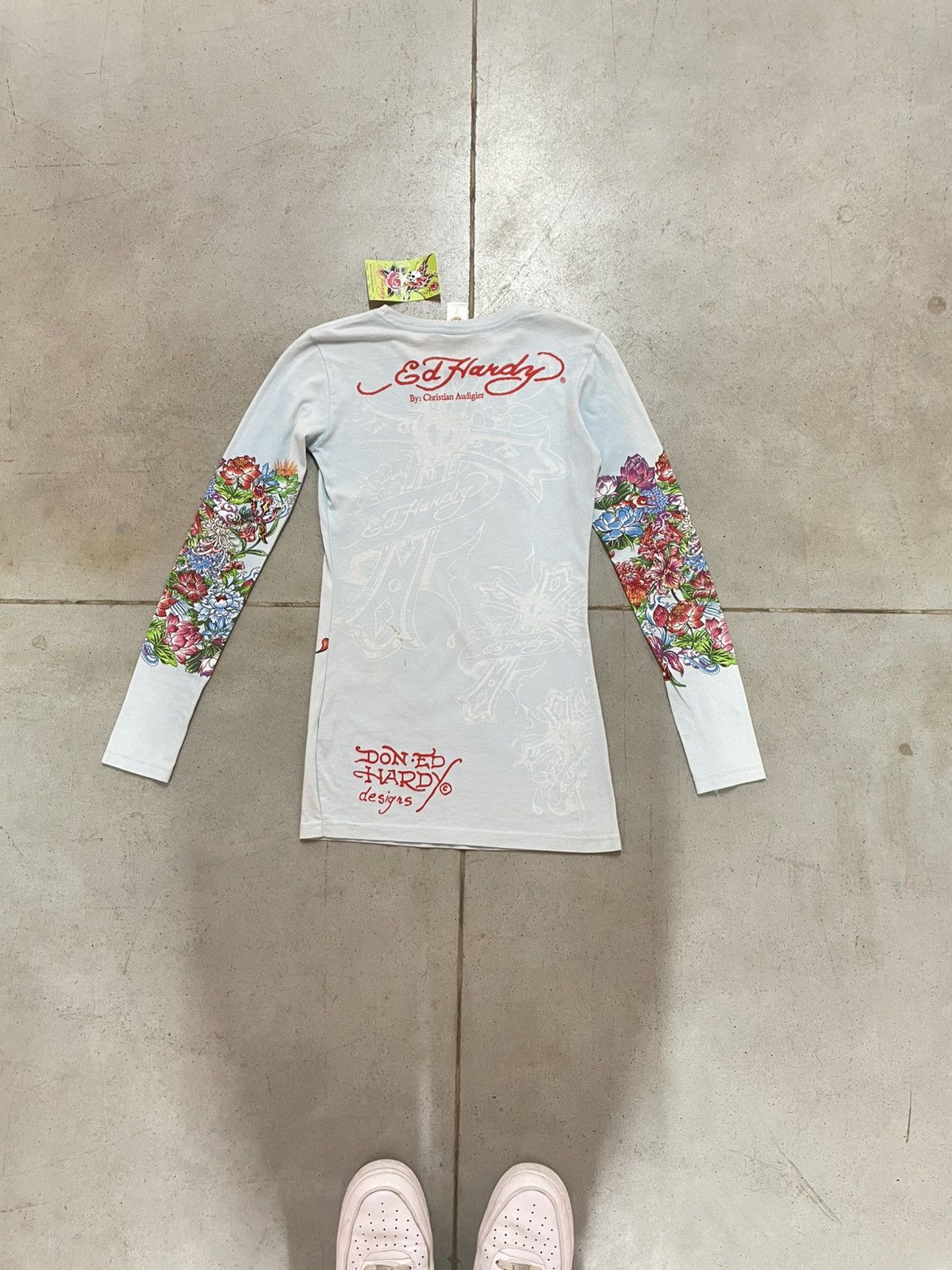 Ed Hardy 🔥NWT🔥 Women’s Vintage Ed Hardy Dress Long Sleeve Tee Shirt Size S / US 4 / IT 40 - 2 Thumbnail