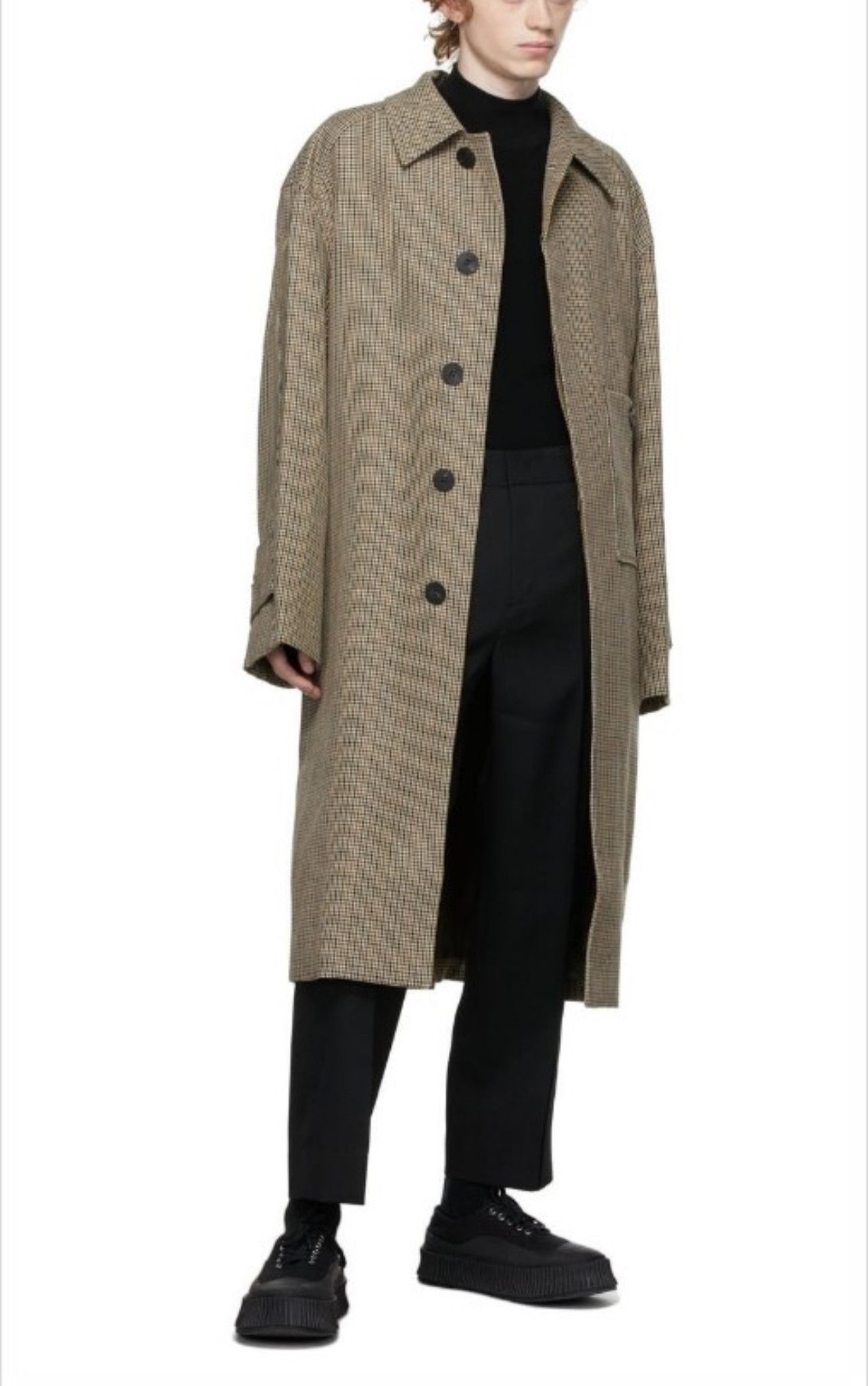 Wooyoungmi Wooyoungmi FW21 Houndstooth Mac Coat Oversized Size US S / EU 44-46 / 1 - 1 Thumbnail