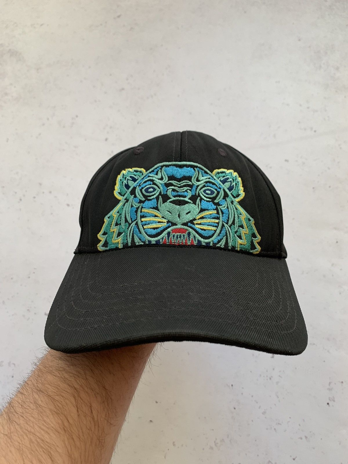 Designer Kenzo Tiger Embroidery Logo Black Cap Size ONE SIZE - 8 Thumbnail
