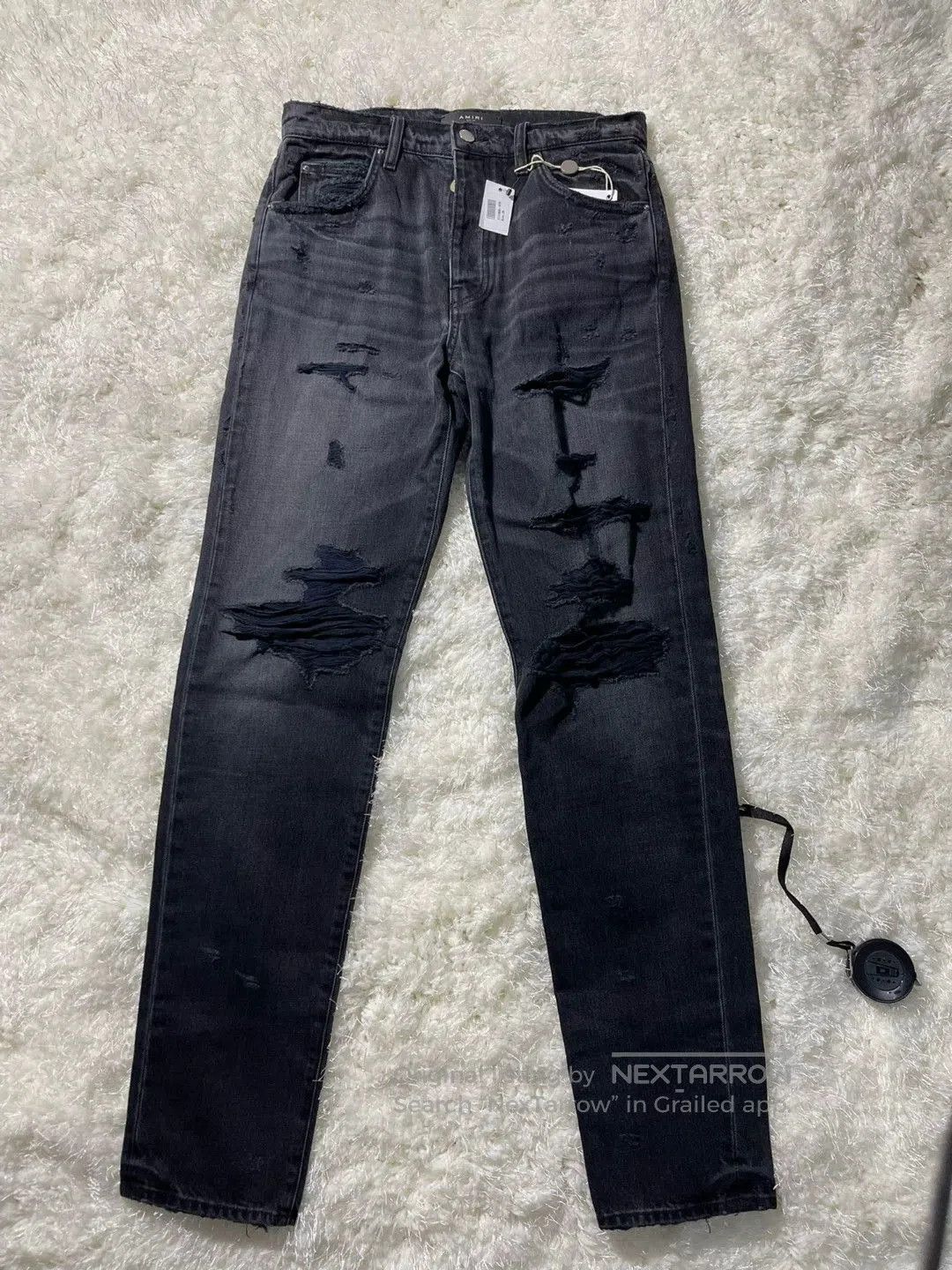 Amiri amiri destroyed slouch jeans in black. Size US 28 / EU 44 - 1 Thumbnail