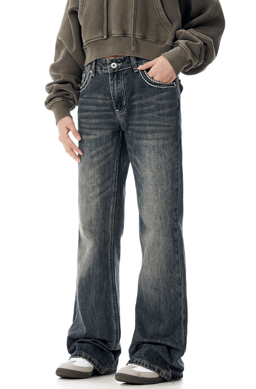 Japanese Brand × Jean American retro straight washed loose versatile flared jeans Size US 32 / EU 48 - 2 Thumbnail