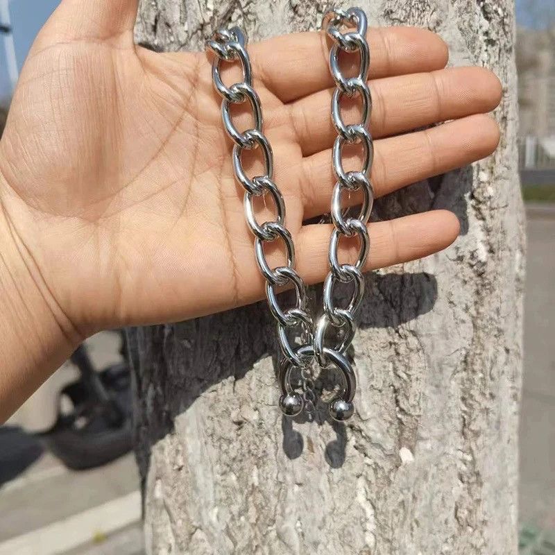 Jewelry × Vintage Thick Chain C-shape Necklace Size ONE SIZE - 4 Thumbnail