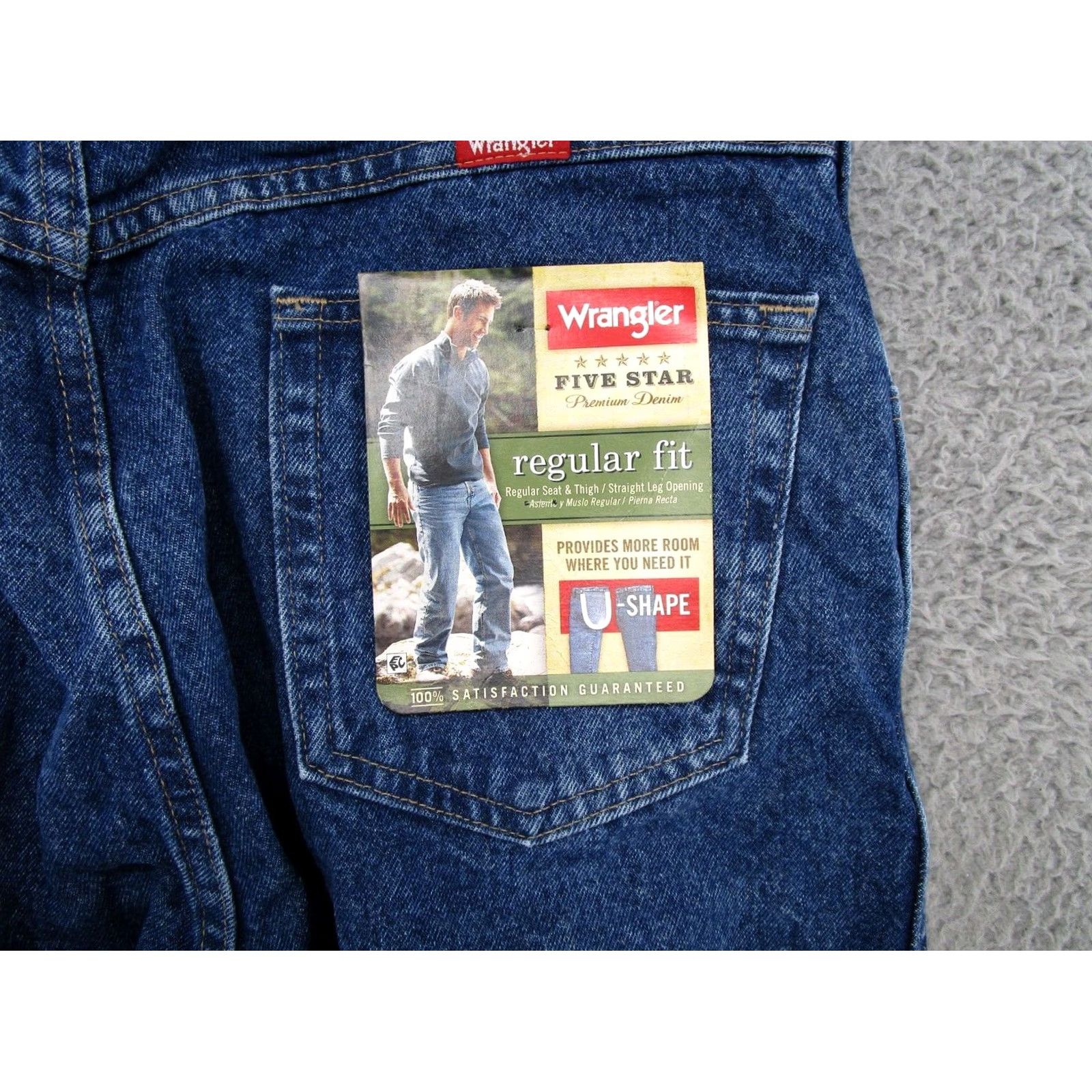 Wrangler Wrangler Jeans Five Star Blue Straight Leg Size 38x30 Denim Shaping U Shape NEW Men Pants - Wrangler Blue Jeans 5 Star Straight Leg 38x30 Mens Size US 38 / EU 54 - 2 Thumbnail