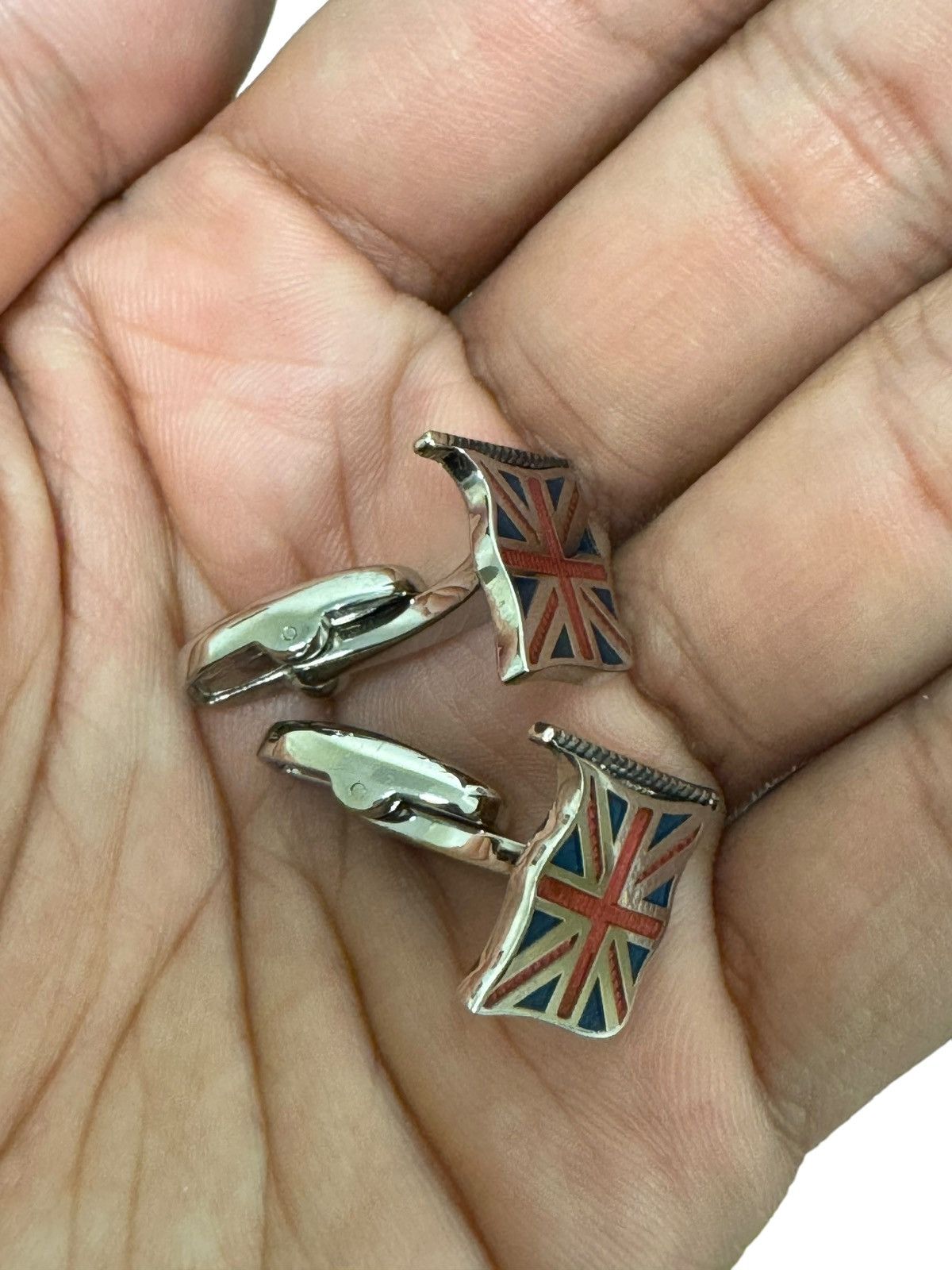 Designer × Paul Smith × Vintage PAUL SMITH STERLING SILVER UNION JACK RECTANGLE CUFFLINKS Size ONE SIZE - 4 Thumbnail