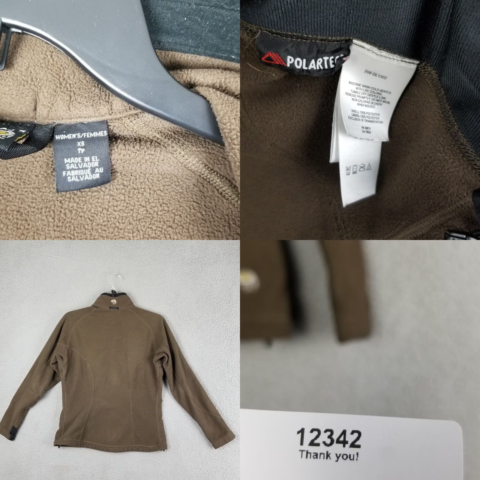 Mountain Hardwear VINTAGE Mountain Hardwear Jacket Womens XS Polartec Brown Full Zip Fleece Coat Size XS / US 0-2 / IT 36-38 - 8 Thumbnail