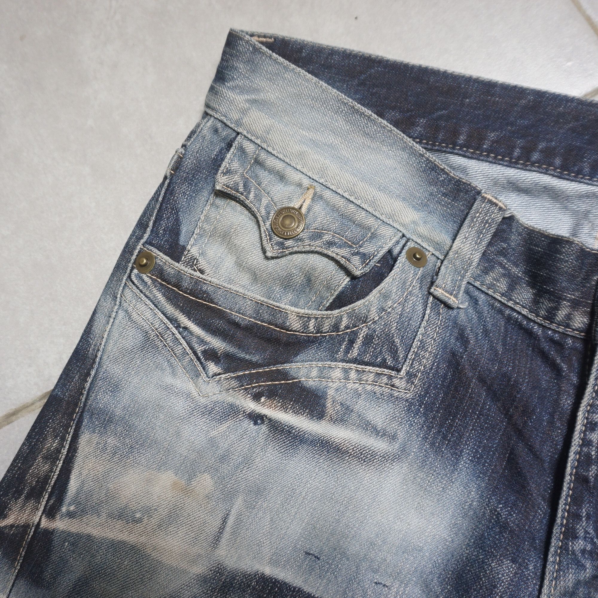 Japanese Brand Crazy distressed Rattle trap denim Size US 34 / EU 50 - 8 Thumbnail