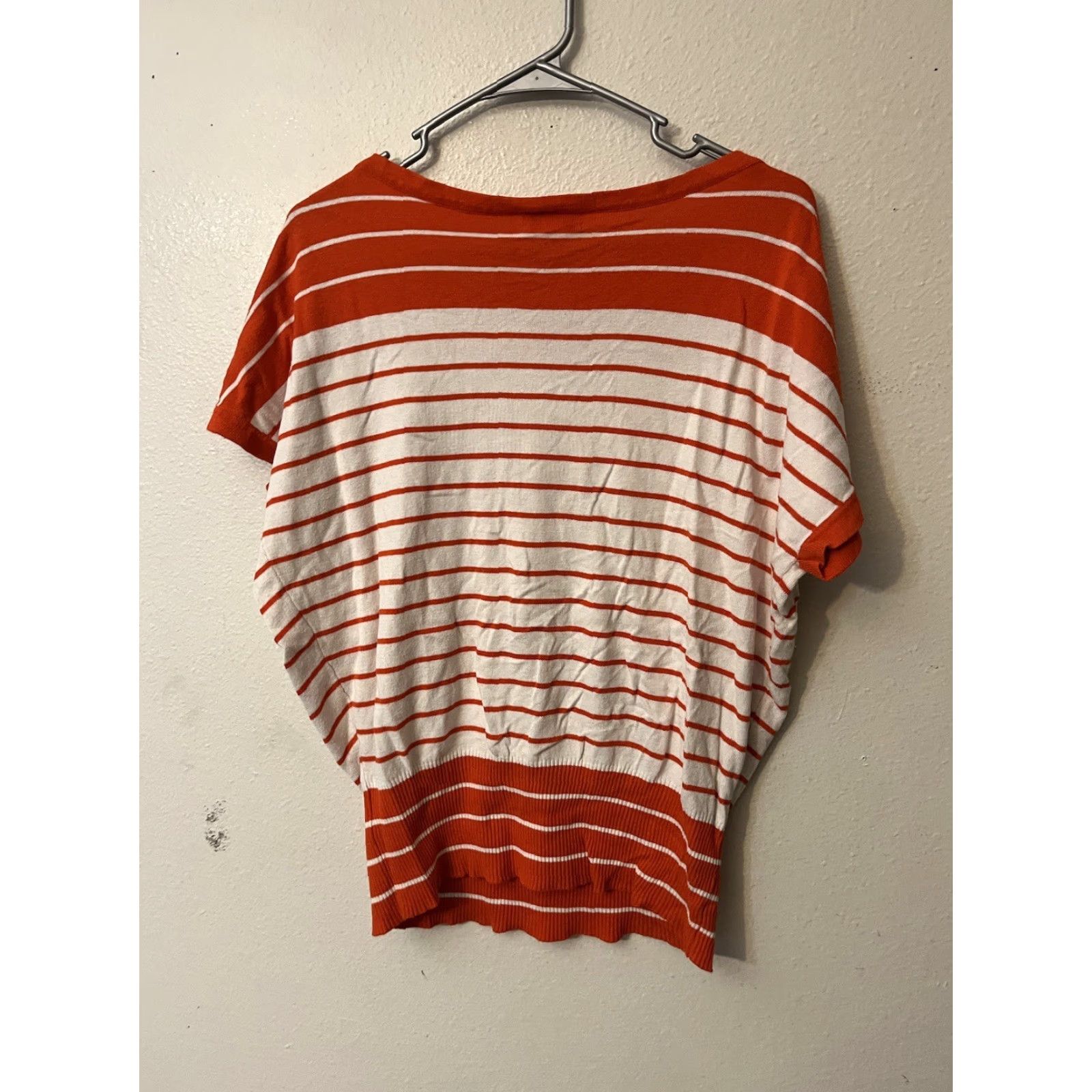 Vintage Joseph A. Women's Top Orange Striped With Gold Button Accents SIZE XL Size XL / US 12-14 / IT 48-50 - 3 Thumbnail