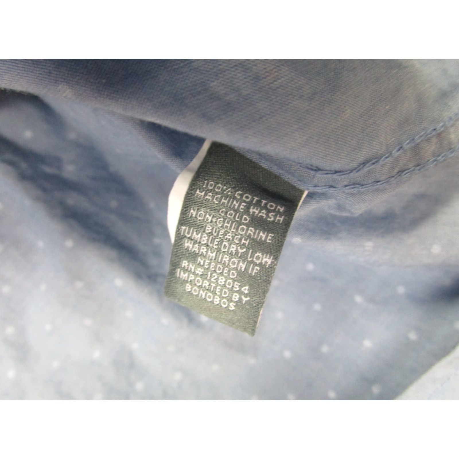 Bonobos VINTAGE Bonobos Shirt Mens Large Blue White Polka Dot Button-Up Slim Fit Casual Cotton Size US L / EU 52-54 / 3 - 5 Thumbnail