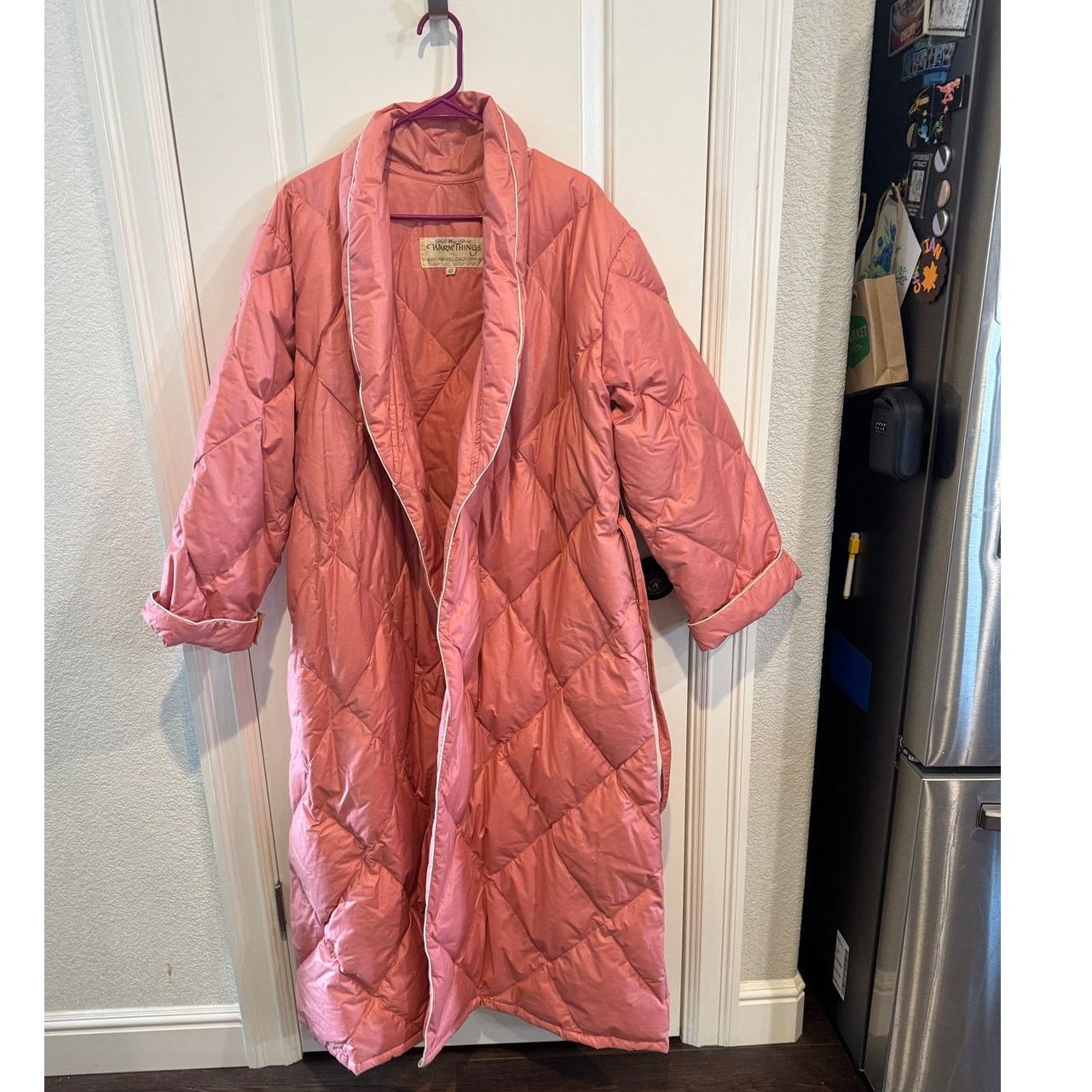 Other Vintage Warm Things down filled robe quilted pink peach sz L Size L / US 10 / IT 46 - 5 Thumbnail