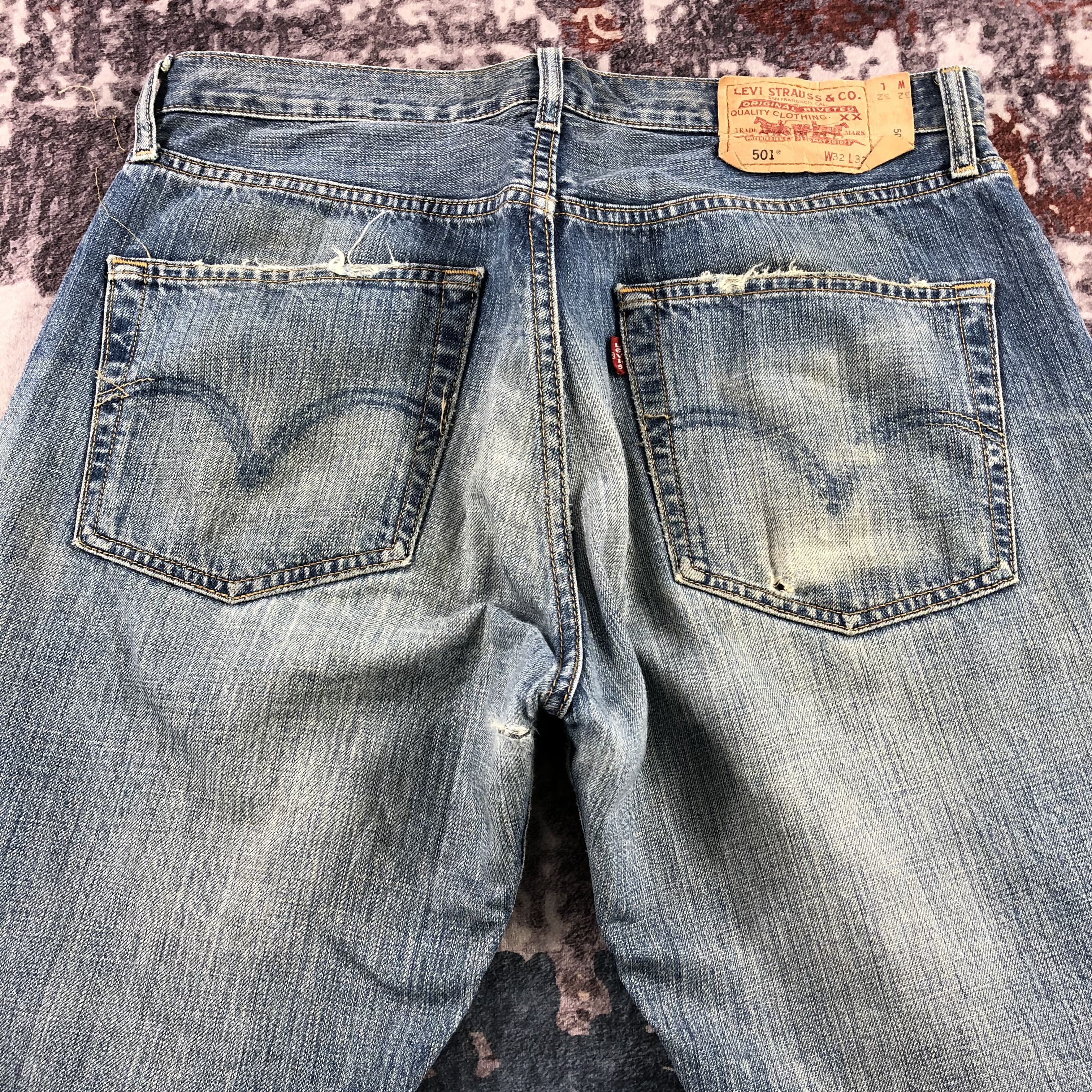 Levi's × Vintage Vintage 90s Blue Wash Levis 501 Jeans-JM2778 Size US 33 - 5 Thumbnail