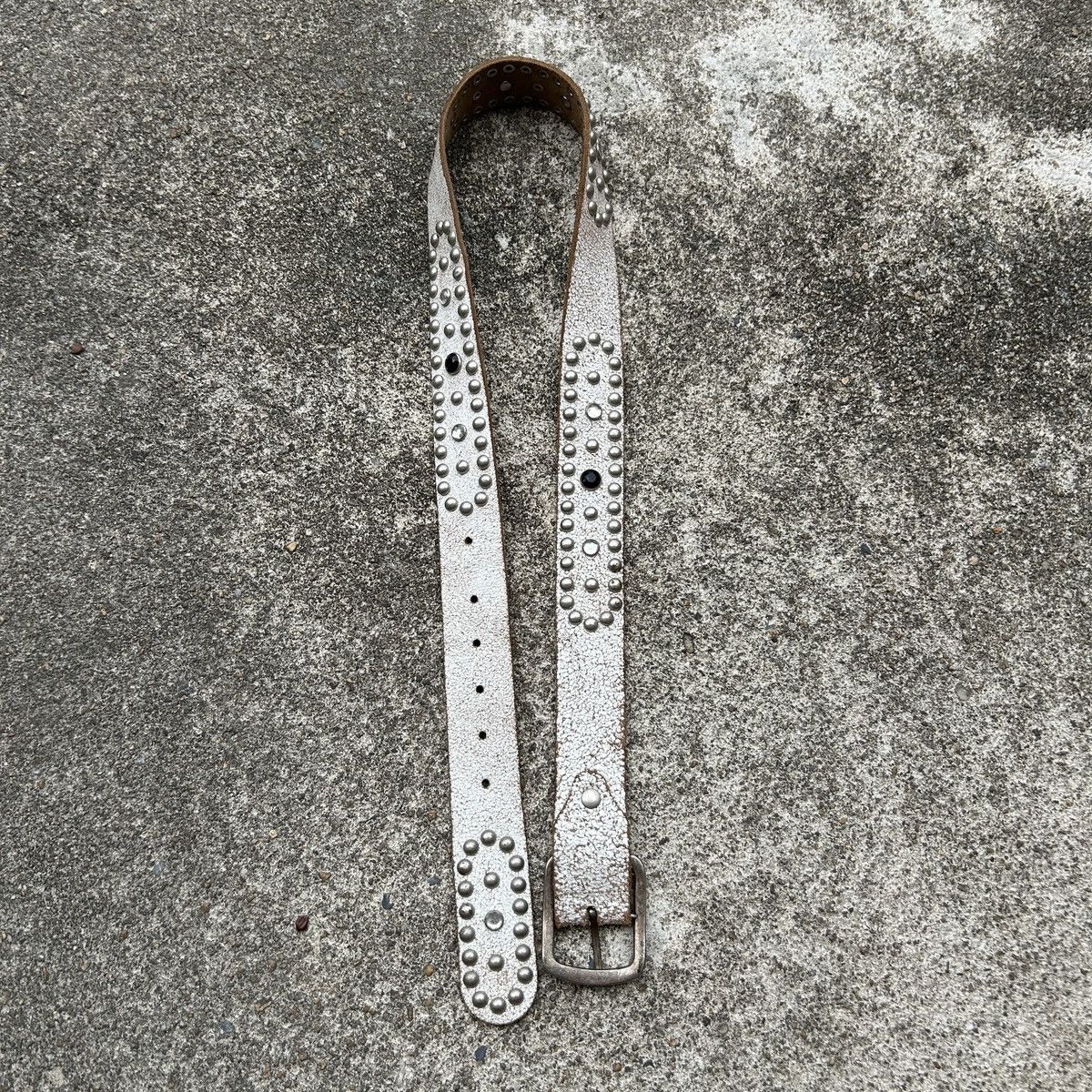 Vintage Vintage studded leather belt white (Kapital Style) Size ONE SIZE - 9 Thumbnail