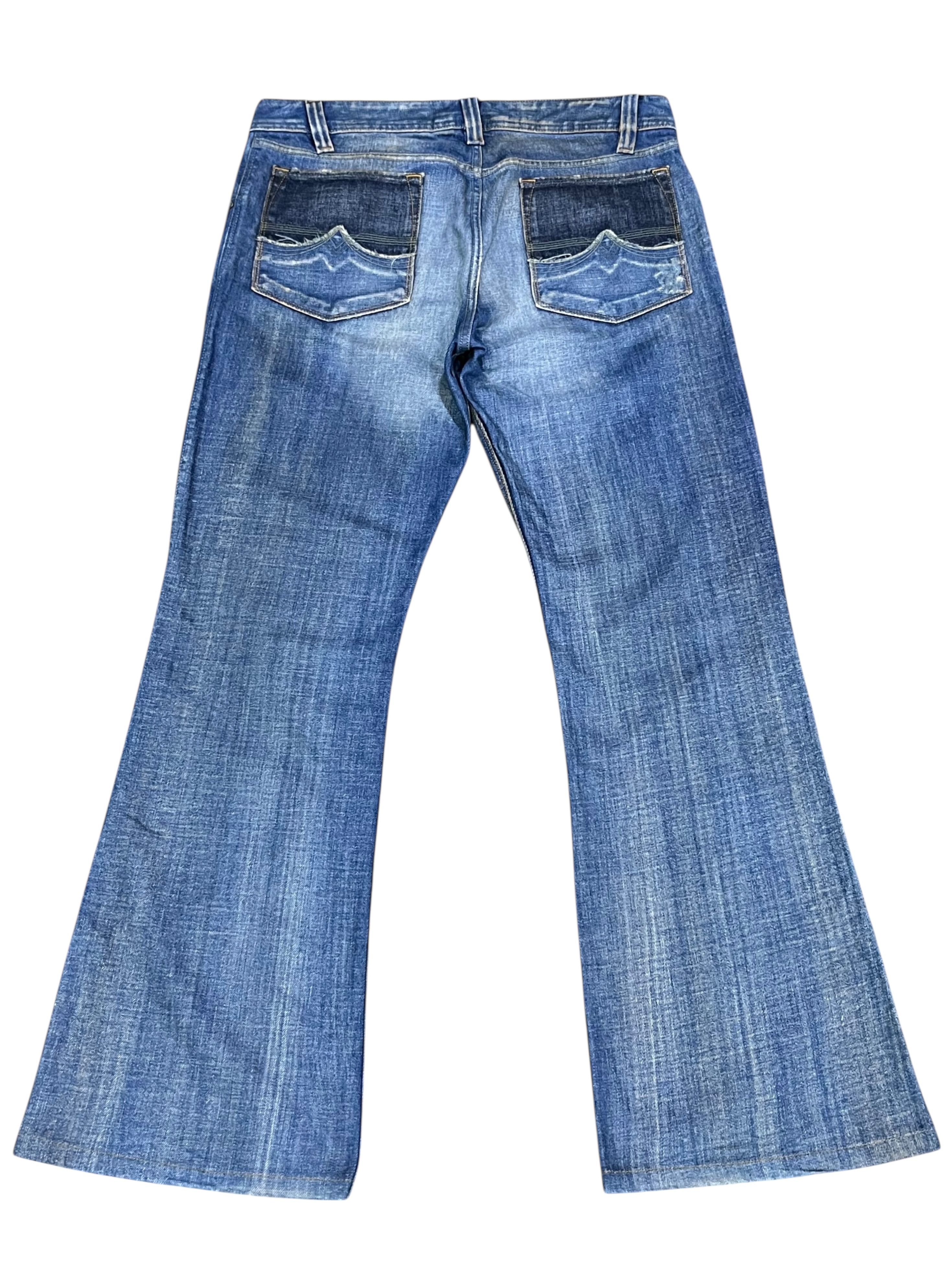 Diesel FYE PUNK🔥DIESEL Distressed Denim Wide Leg Super FLARE Jeans Size US 32 / EU 48 - 2 Thumbnail