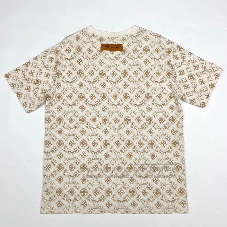 Louis Vuitton Louis Vuitton Beige presbyopic full print short sleeve T-s Size US XL / EU 56 / 4 - 2 Thumbnail