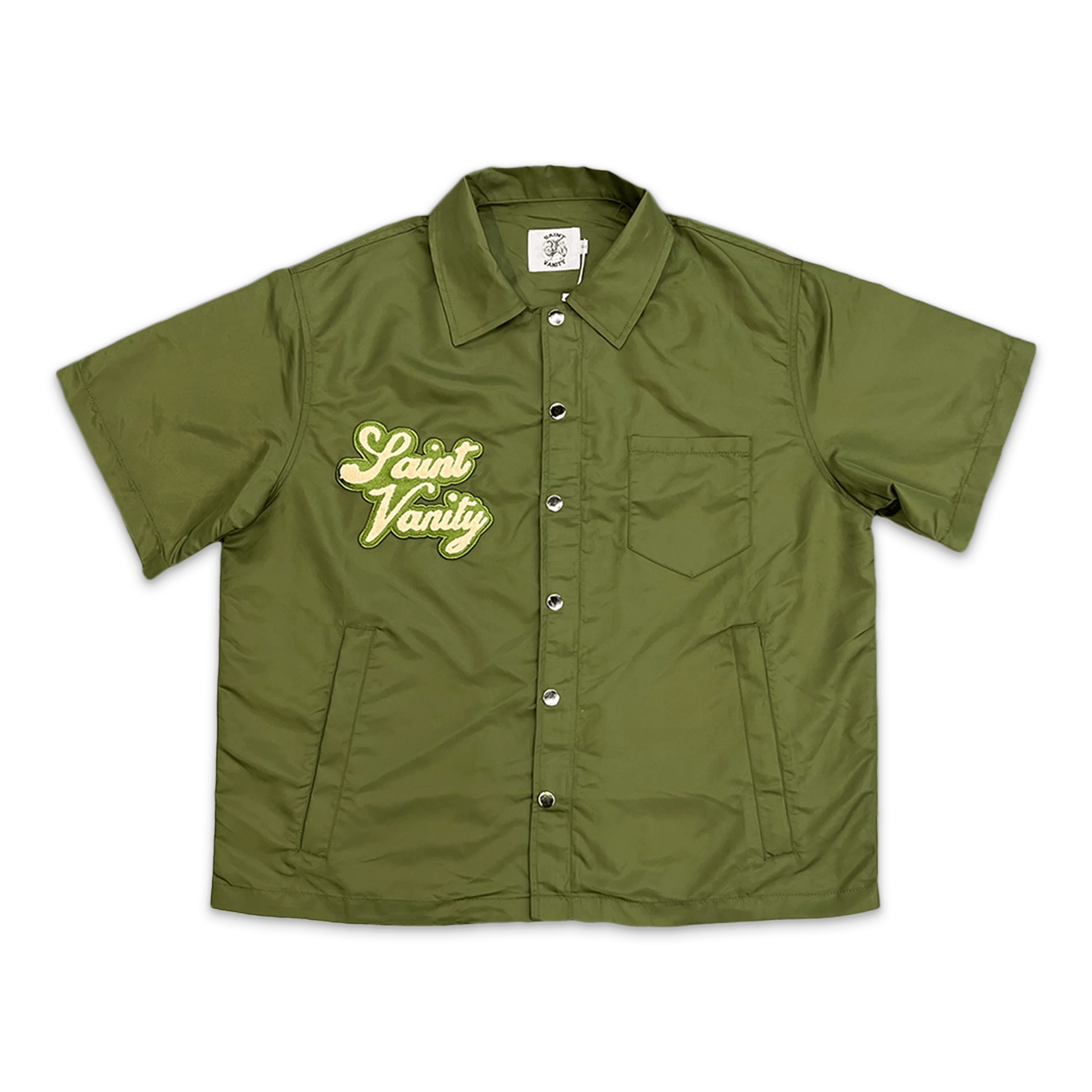 Saint Vanity Saint Vanity Nylon Olive Button Up Shirt Size US L / EU 52-54 / 3 - 1 Preview
