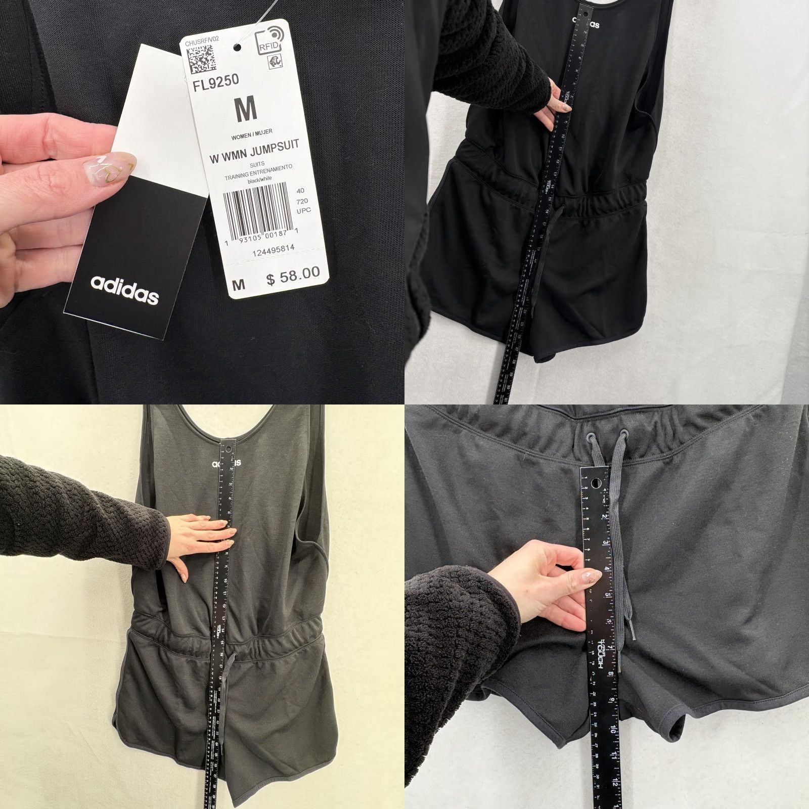 Adidas Adidas Jumpsuit Womens M Black Climalite Drawstring Training Shorts Romper NWT Size 32" / US 10 / IT 46 - 8 Thumbnail