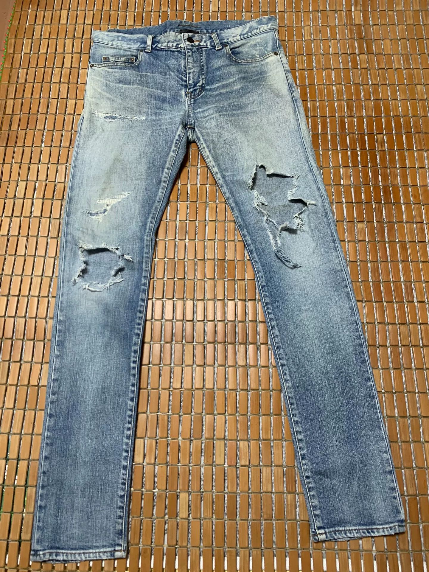 Saint Laurent SLP Distressed Denim Jeans
