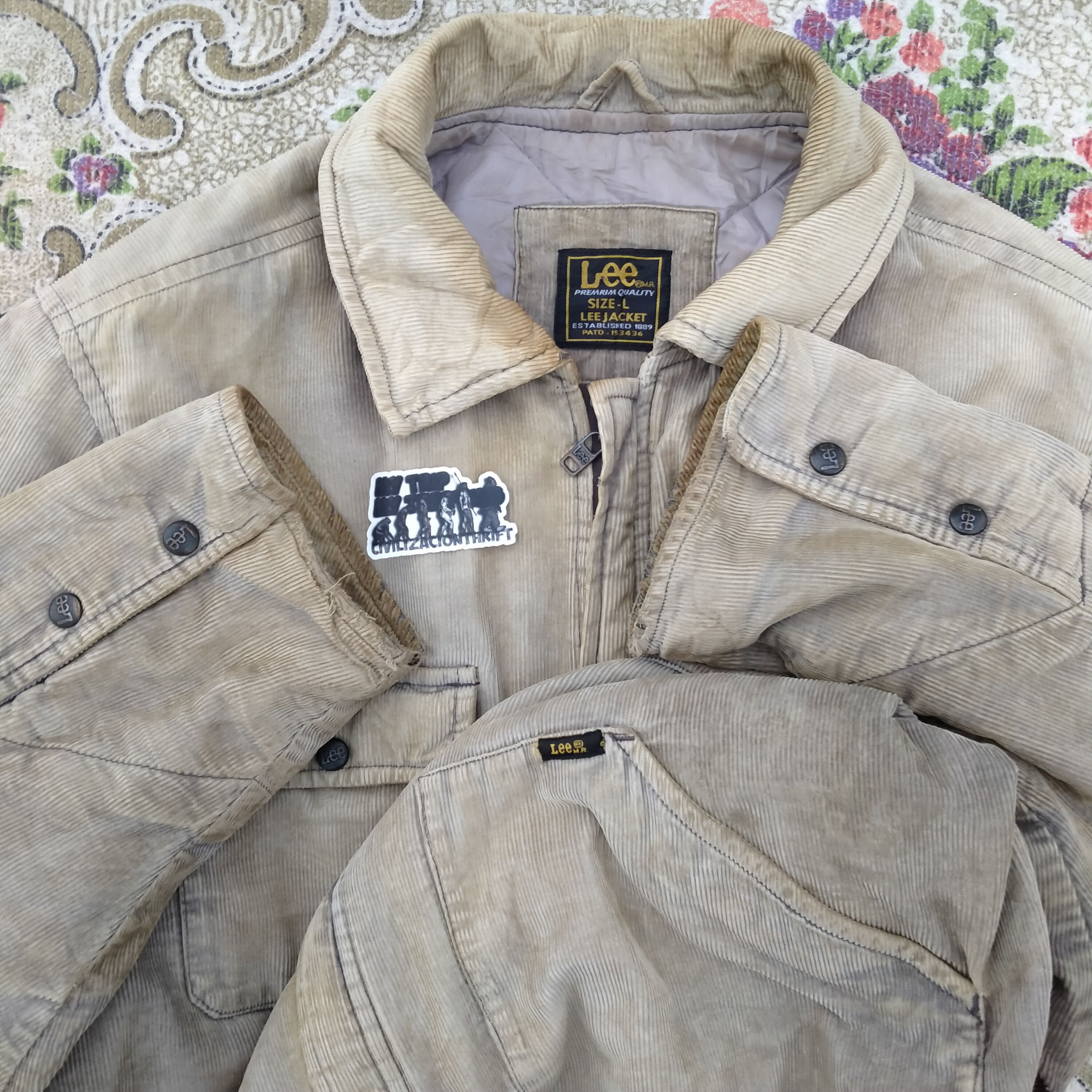 Lee × Vintage Vintage Lee 90s 🔥Corduroy Work Jacket Size US L / EU 52-54 / 3 - 4 Thumbnail
