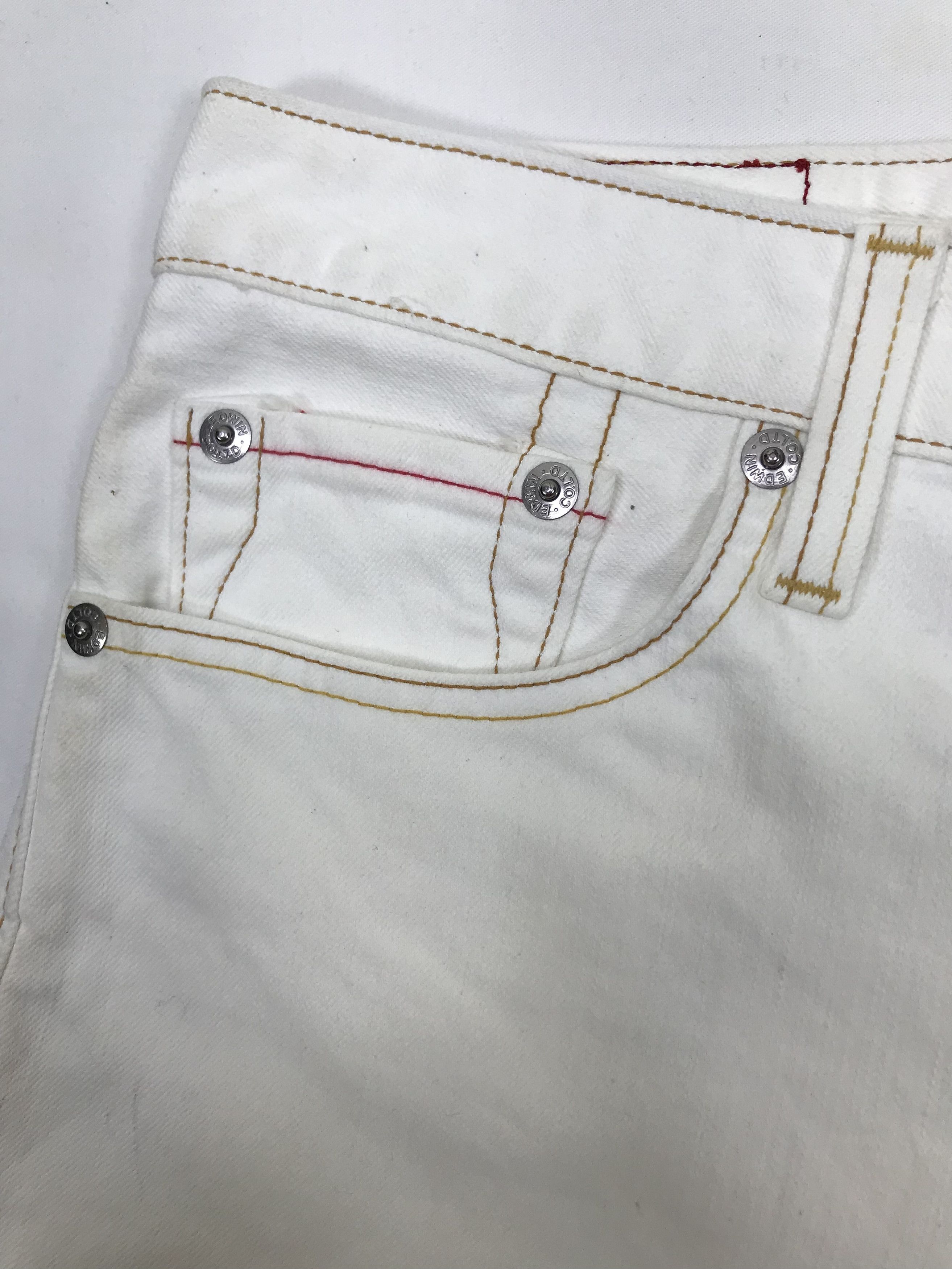 Edwin Vintage Edwin Flare Jeans White deni Size US 33 - 10 Thumbnail