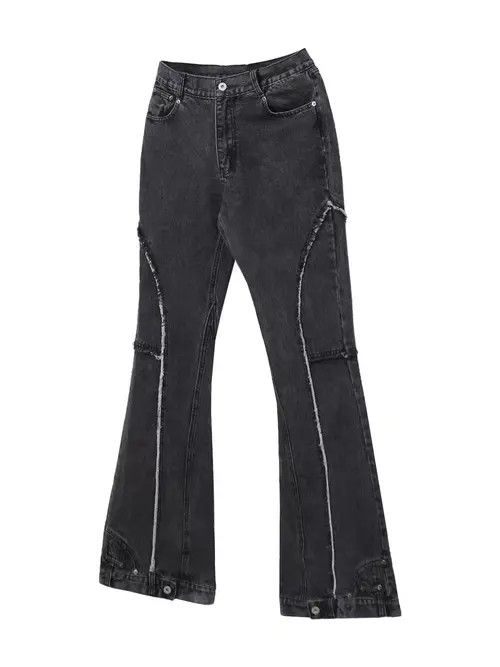 VIBE Vintage raw edge washed distressed micro-flared jeans Size US 30 / EU 46 - 1 Thumbnail