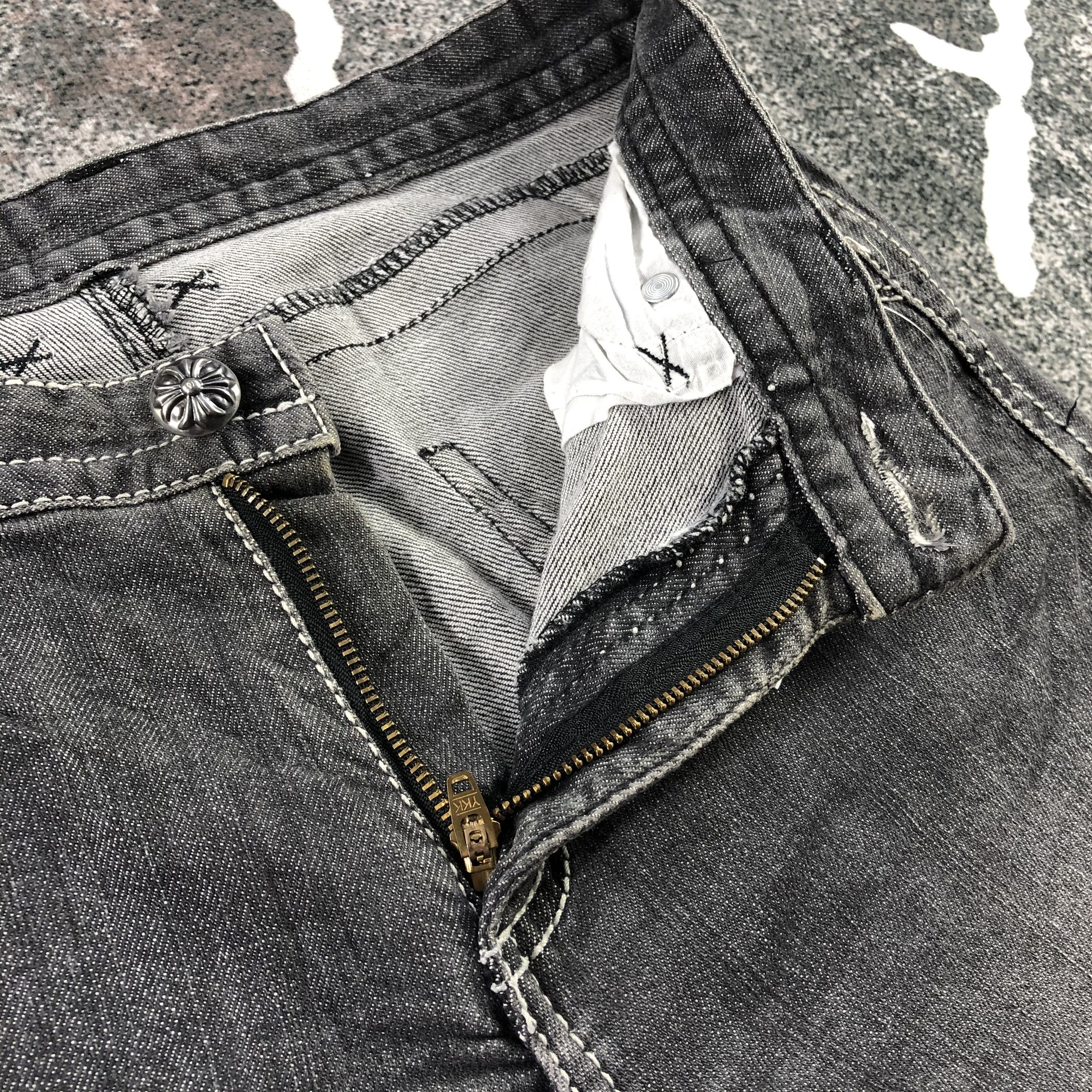 Japanese Brand ARY Denim Faded Black Jeans Cropped Flare Denim KJ1303 Size 30" / US 8 / IT 44 - 6 Thumbnail