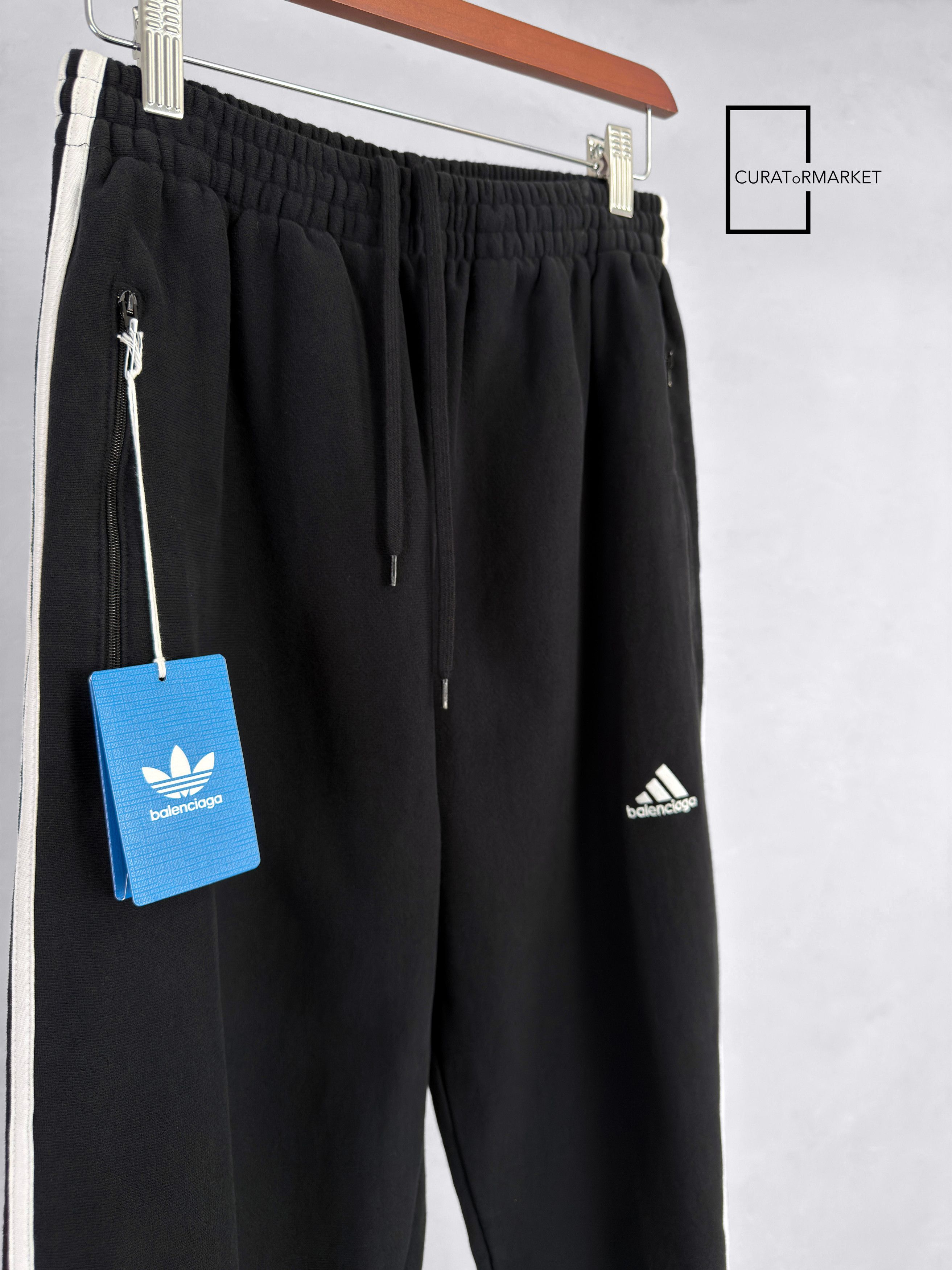 Adidas × Balenciaga XXS Cuffed Relaxed Track Pant Embroidered Logo Stripes SS21 Size US 32 / EU 48 - 3 Thumbnail