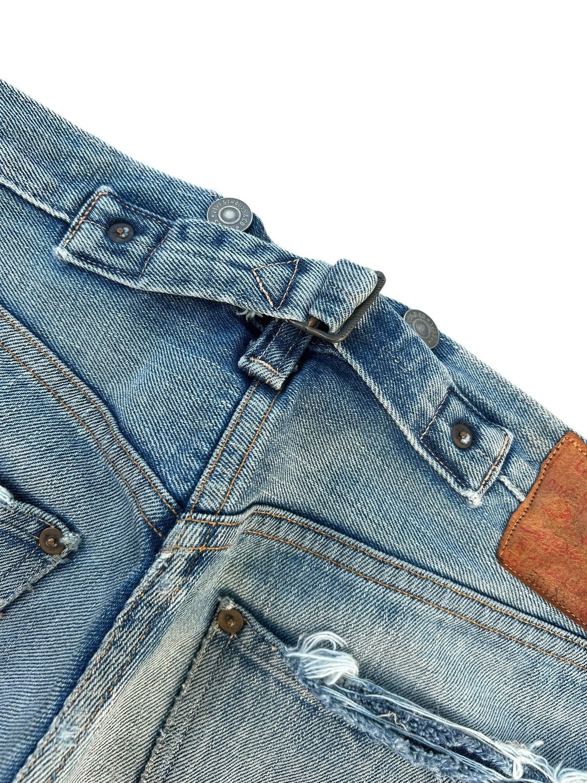 Kapital Vintage Levis Big E Selvedge Buckle Back Thrashed Denim Jean Size US 30 / EU 46 - 2 Thumbnail