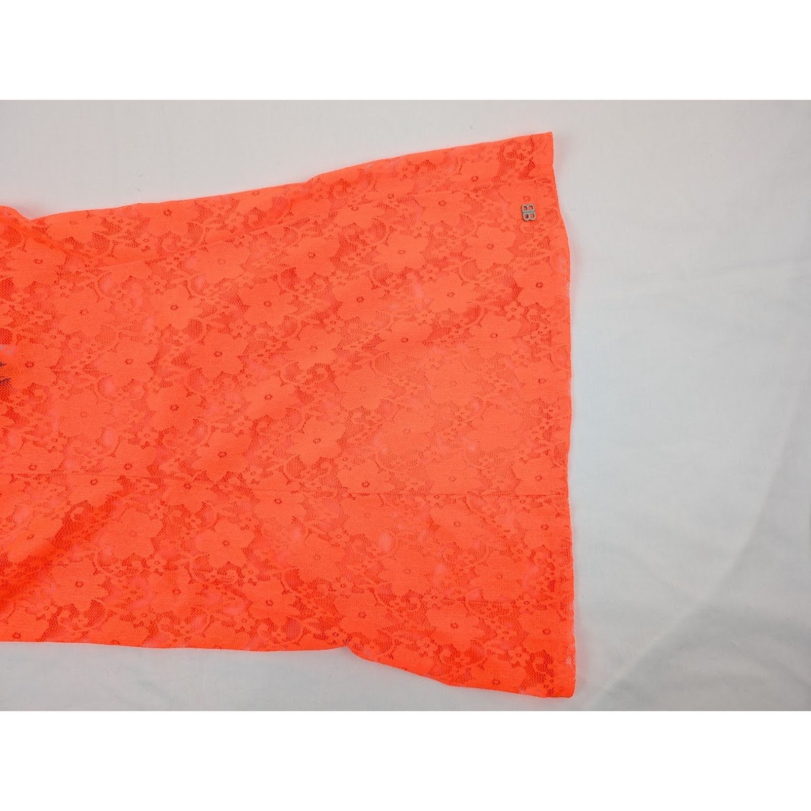 Balenciaga o1rshd1 Stretch Lace Short Dress in Fluo Orange Size L / US 10 / IT 46 - 5 Thumbnail