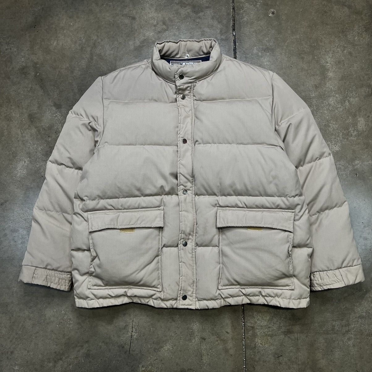 Eddie Bauer Vintage 80s Montgomery Ward Down Filled Puffer Jacket Beige Size US XL / EU 56 / 4 - 1 Thumbnail