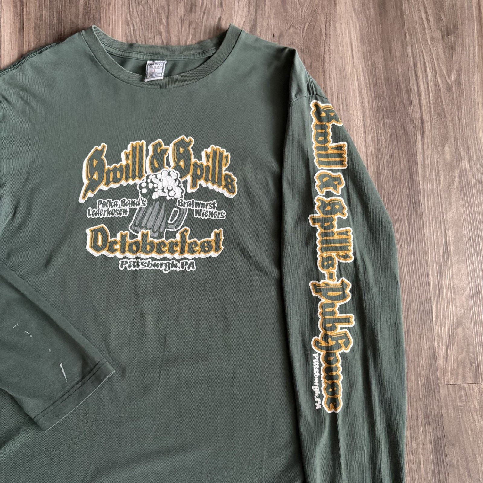 Old Navy × Vintage Vintage Old Navy T-Shirt Men's Size L Green Long Sleeve Size US L / EU 52-54 / 3 - 2 Thumbnail