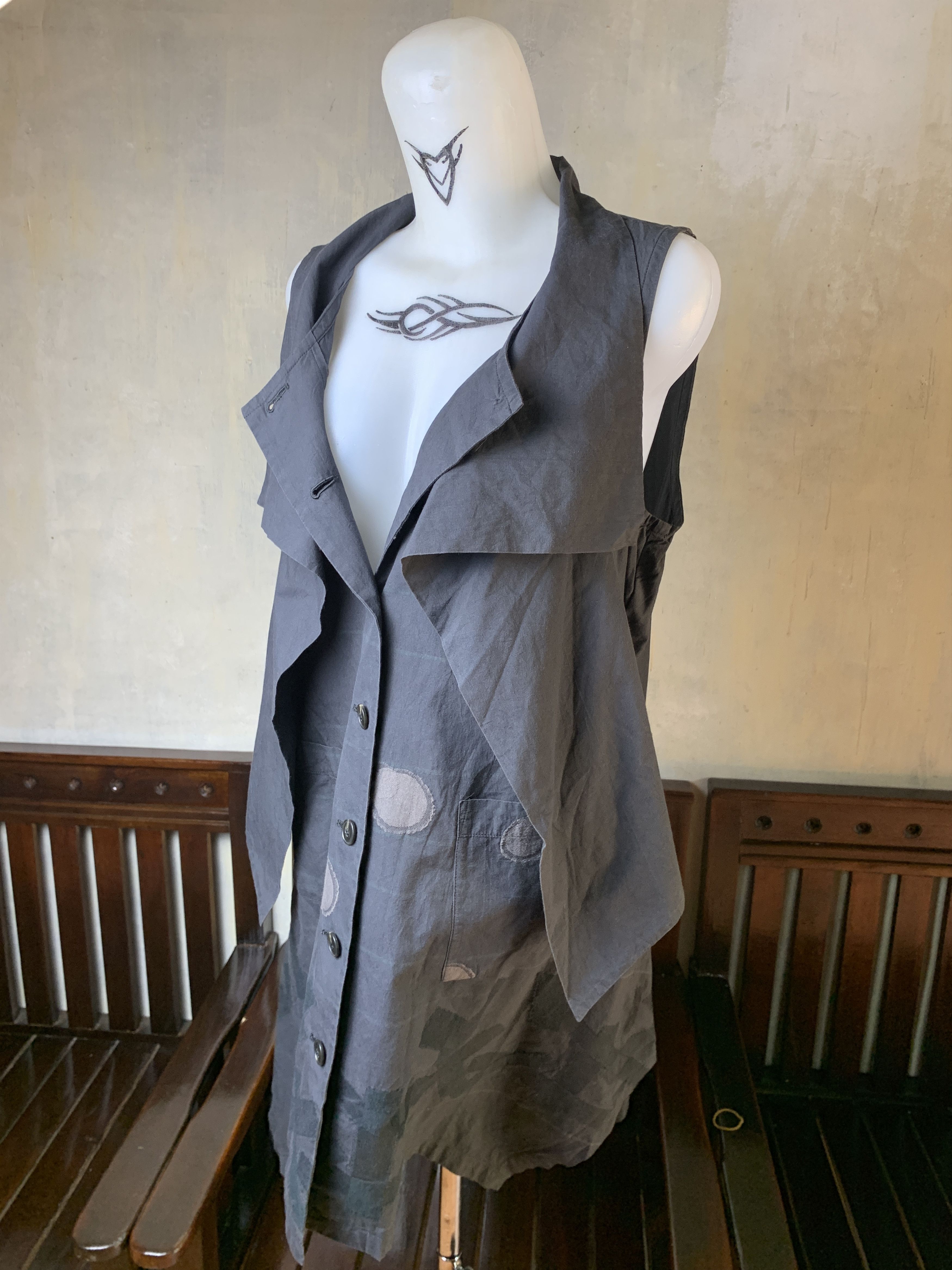 Japanese Brand KEIKO KISHI by nosh Black Wrapped Dressy Shirt (M) Size M / US 6-8 / IT 42-44 - 2 Thumbnail