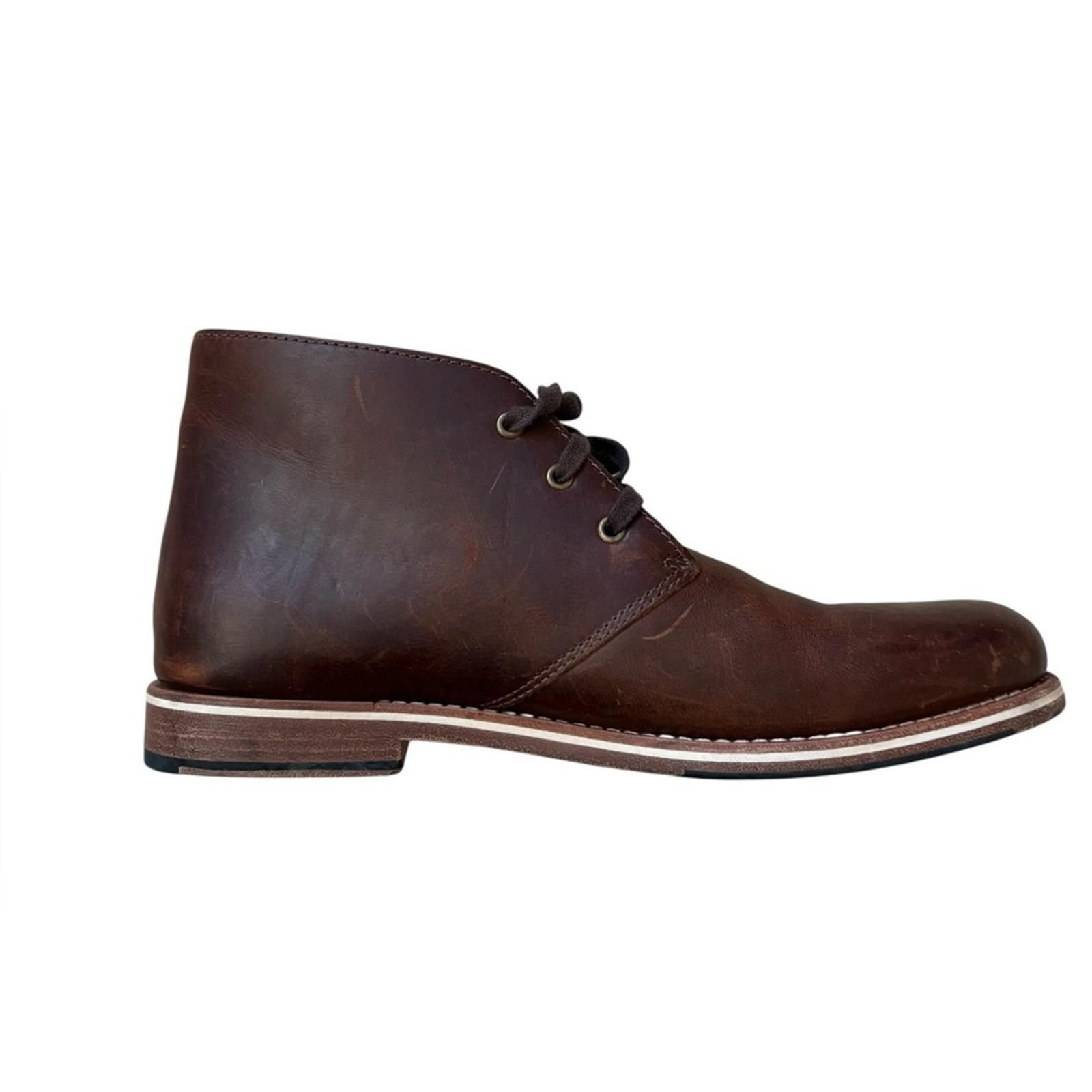 HELM Helm Declan Premium Leather Chukka Boots Rich Brown Size US 11.5 / EU 44-45 - 4 Thumbnail