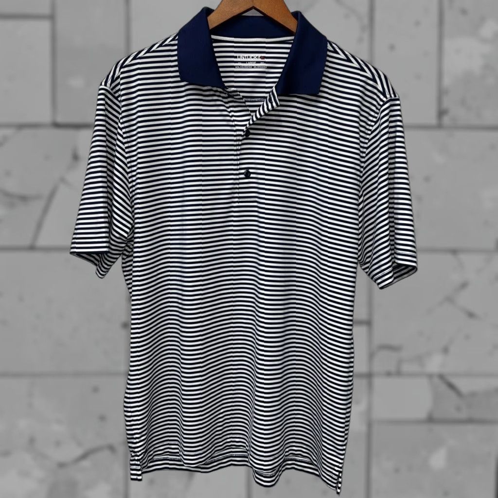 UNTUCKit VINTAGE UNTUCKit Men’s Polo Shirt Blue Striped Regular Size Large Size US L / EU 52-54 / 3 - 1 Thumbnail