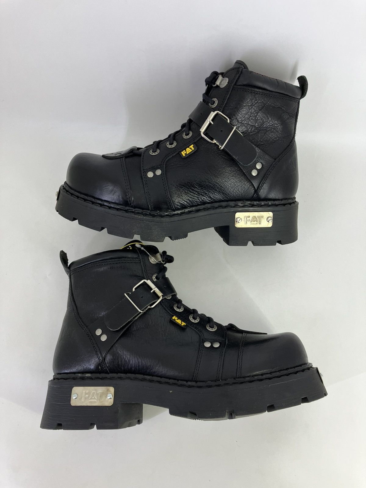 Vintage Genuine leather platform boots 90s00s FAT Size US 10 / EU 43 - 4 Thumbnail