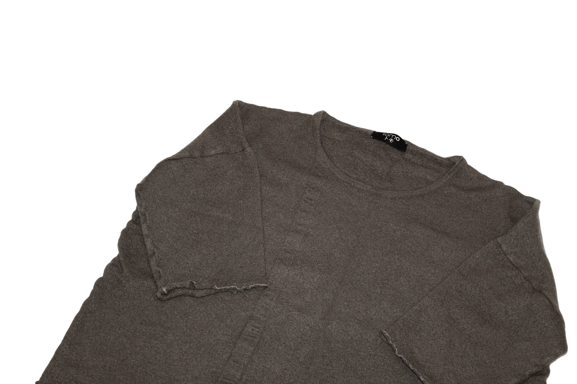 Japanese Brand TOMO Merino Wool Raw Cut Asymmetric Oversized Top Size L / US 10 / IT 46 - 6 Thumbnail