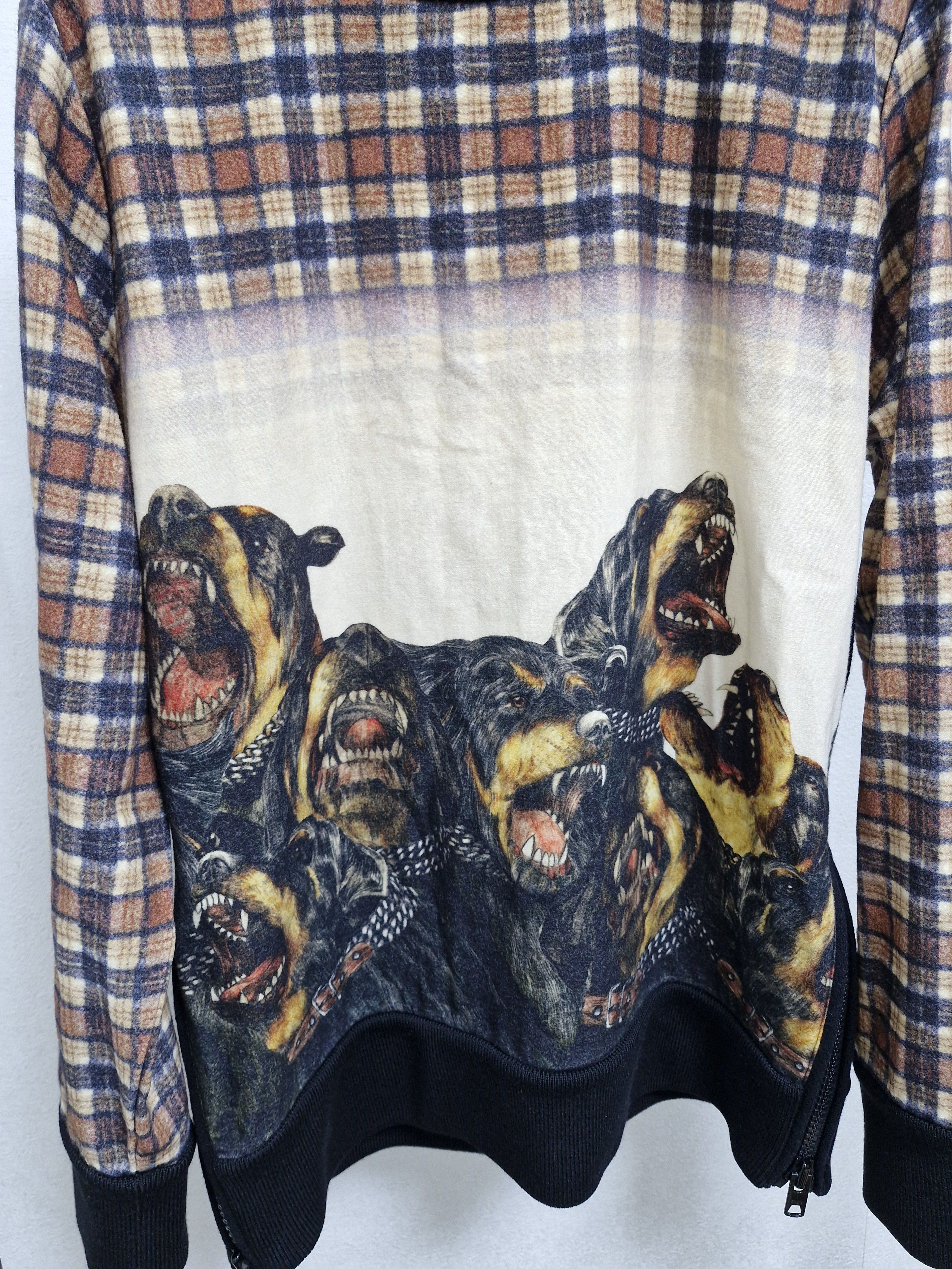 Givenchy GIVENCHY FW11 Tartan Rottweiler Sidezip Sweatshirt Size US S / EU 44-46 / 1 - 3 Thumbnail