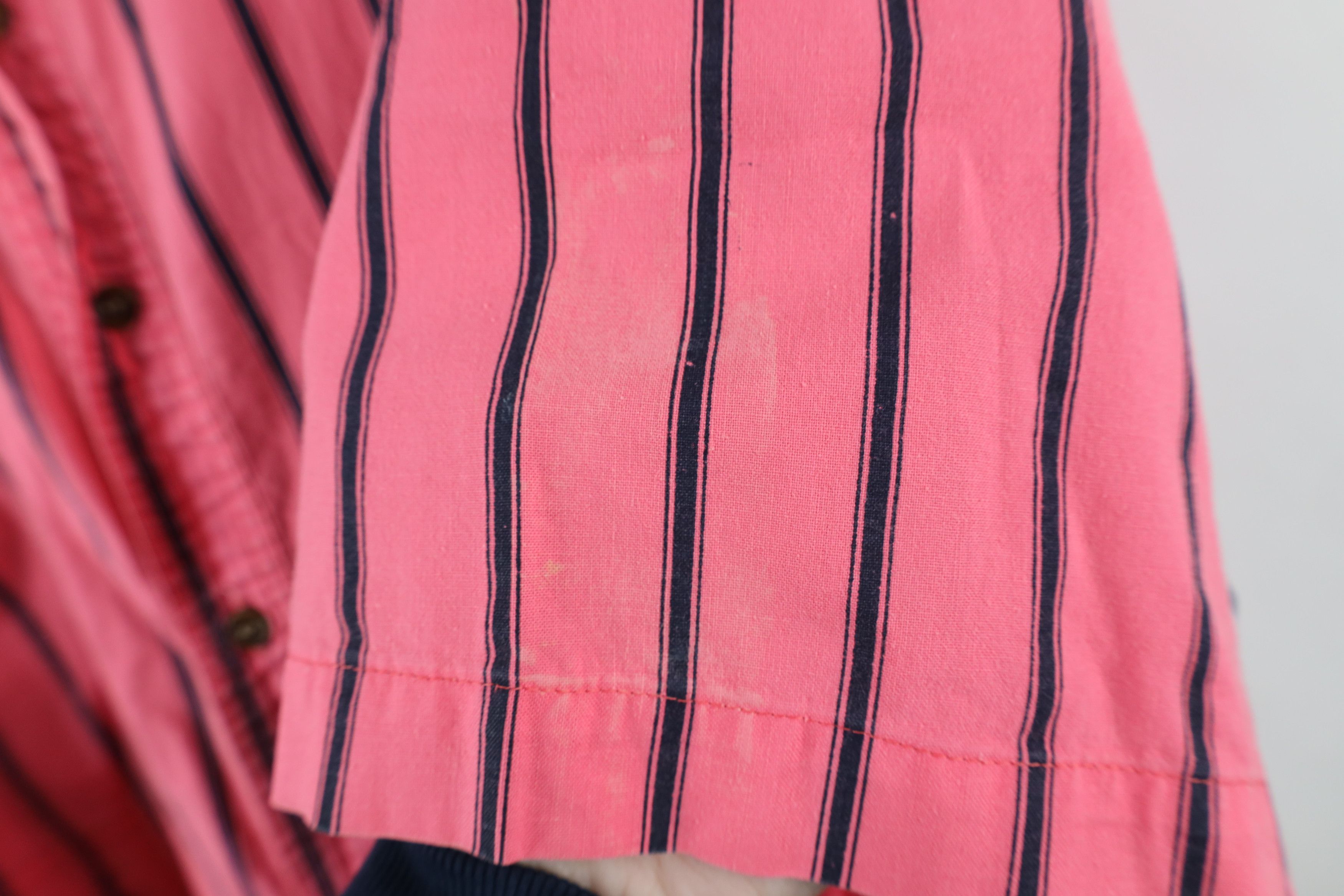 Vintage Vintage 90s Streetwear Striped Big Pocket Button Down Shirt Size US L / EU 52-54 / 3 - 7 Thumbnail