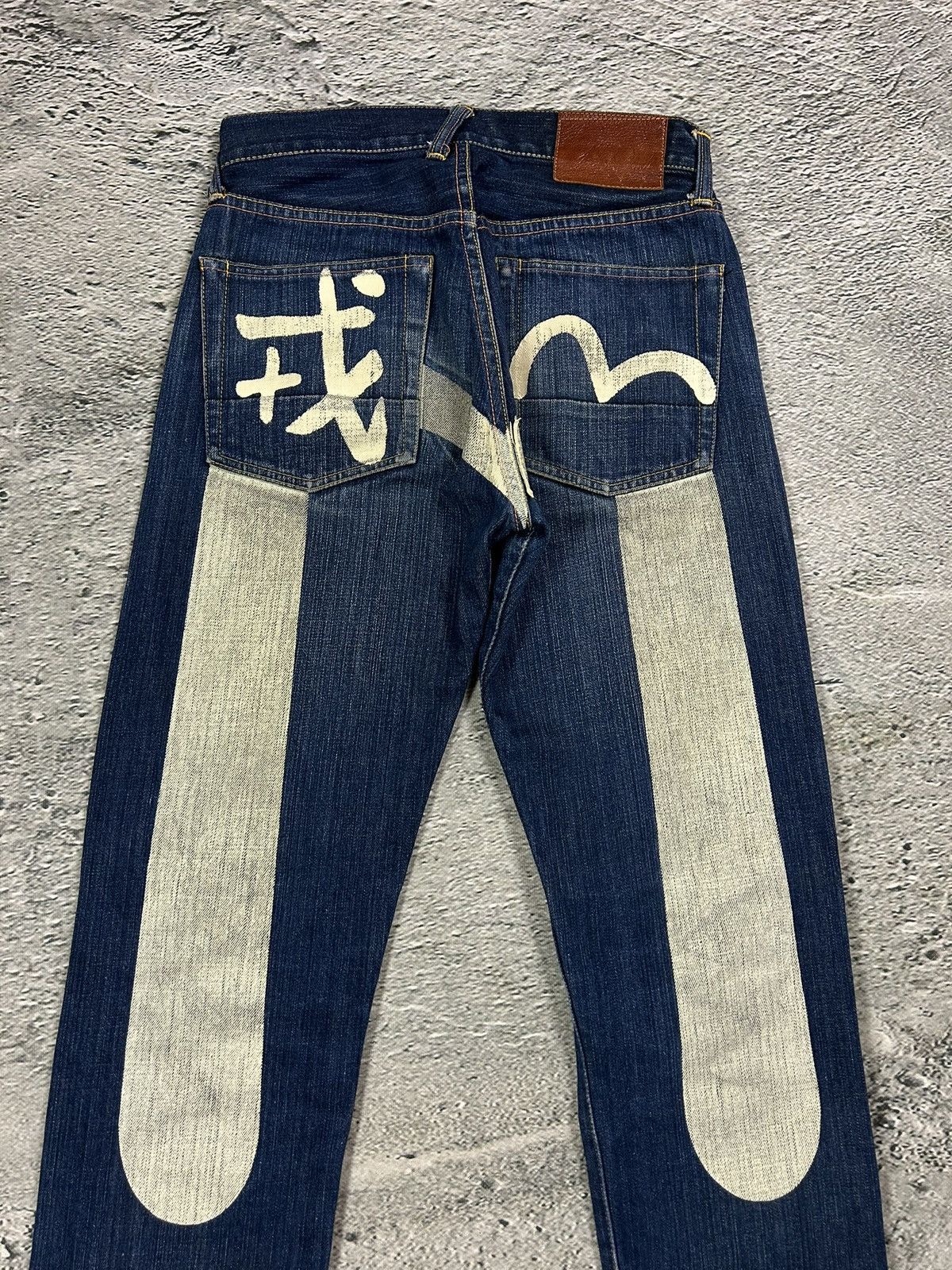 Evisu Evisu jeans daicock vintage selvedge navy big logo white Size 28" / US 6 / IT 42 - 2 Thumbnail