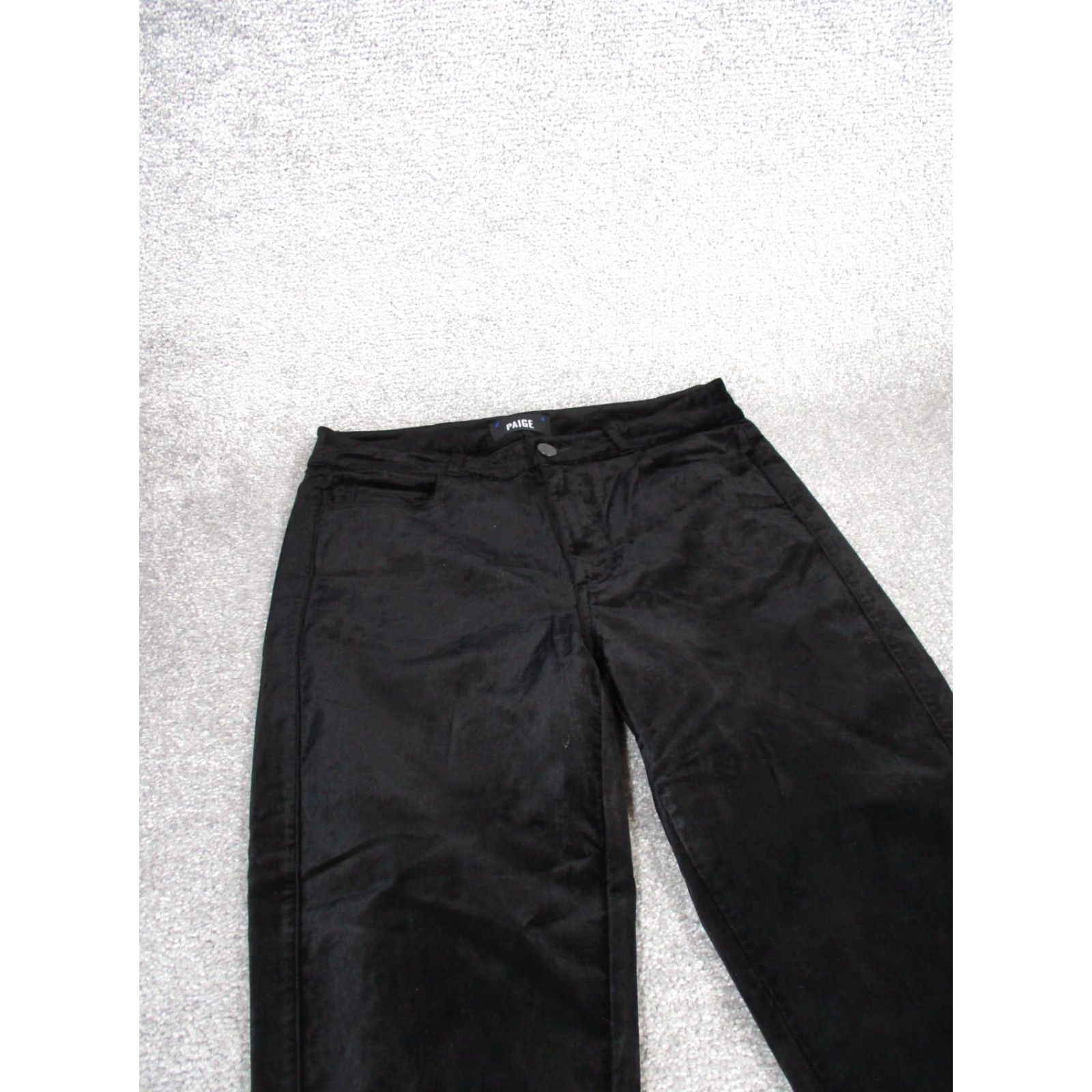 Paige PAIGE Pants Women's 28 Hoxton Velvet Ankle Skinny Black Cotton Blend Zipper Front - 28 - Regular - Slim/Stretch - Womens Size 28" / US 6 / IT 42 - 2 Thumbnail