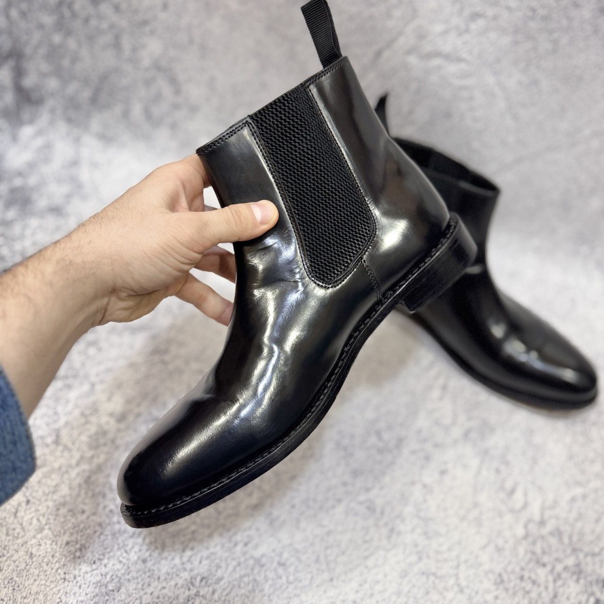 Handmade Samuel Windsor Black Welted Chelsea Boots UK11 US12 EU45 Size US 12 / EU 45 - 6 Thumbnail