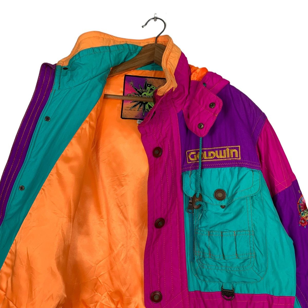 Goldwin GOLDWIN Premier Mix Multicolor Hooded Ski Jacket #0068-C4 Size US L / EU 52-54 / 3 - 12 Thumbnail