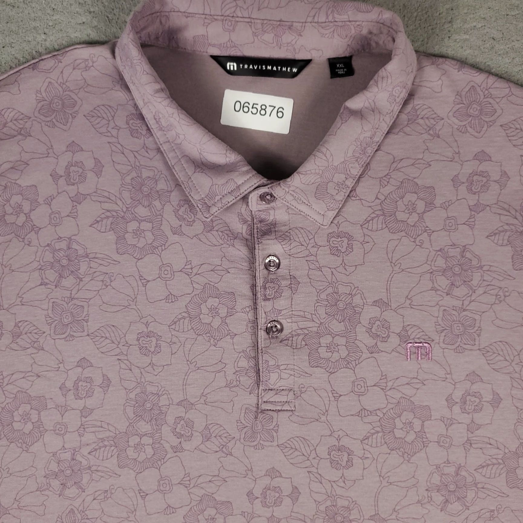 TravisMathew Travis Mathew Polo Shirt Mens 2XL Purple Floral Golf Short Sleeve Polo Shirt Mens Purple Floral Golf Short Sleeve Size US XXL / EU 58 / 5 - 2 Thumbnail