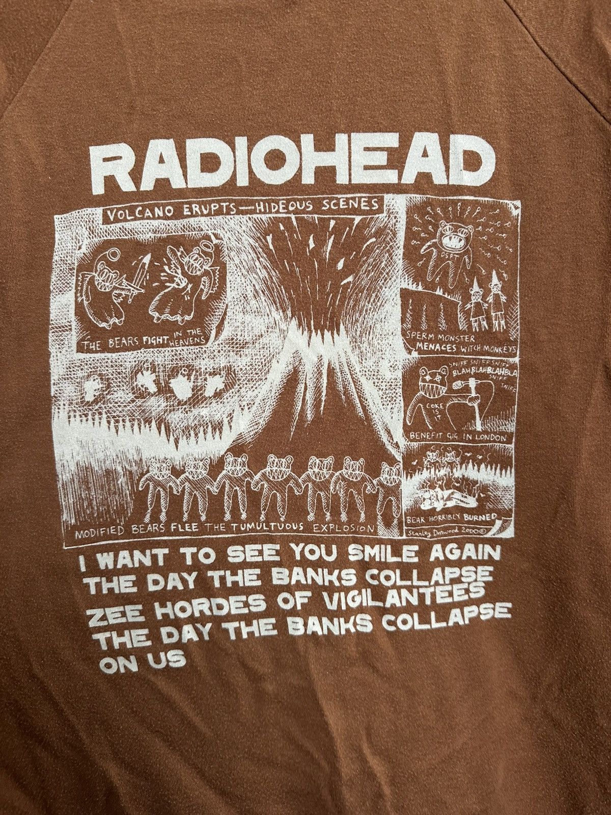 Band Tees 2000 Radiohead Volcano Erupts Vintage Band Long Sleeve Tee Size US S / EU 44-46 / 1 - 5 Thumbnail