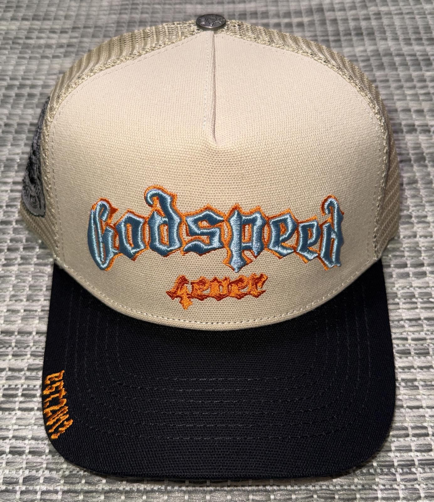 Godspeed Godspeed Bone/Blue/Orange Forever Trucker Hat Size ONE SIZE - 1 Thumbnail