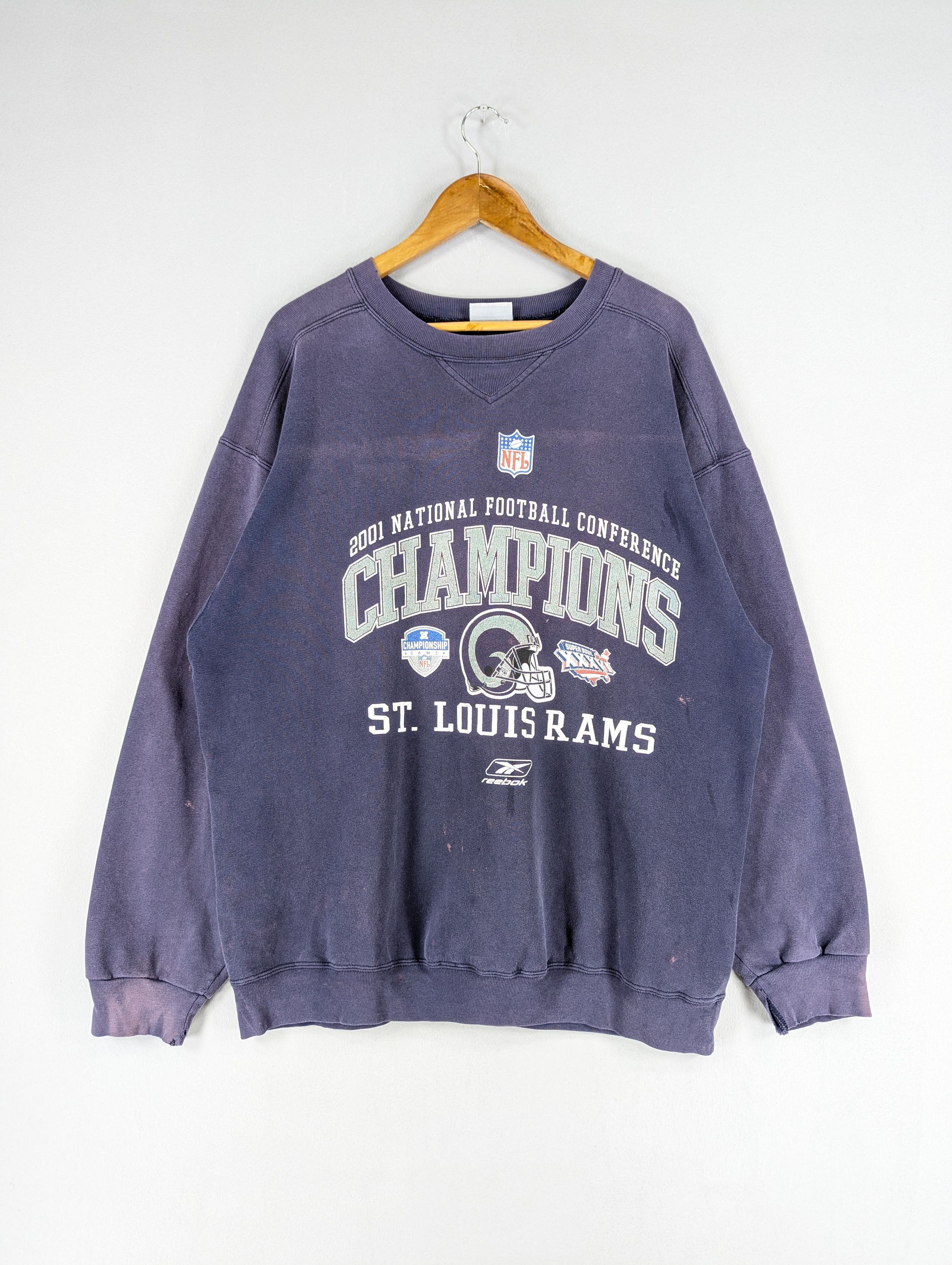 NFL Vintage Reebok NFL ST.Louis Ram Distressed Crewneck Size US L / EU 52-54 / 3 - 1 Thumbnail
