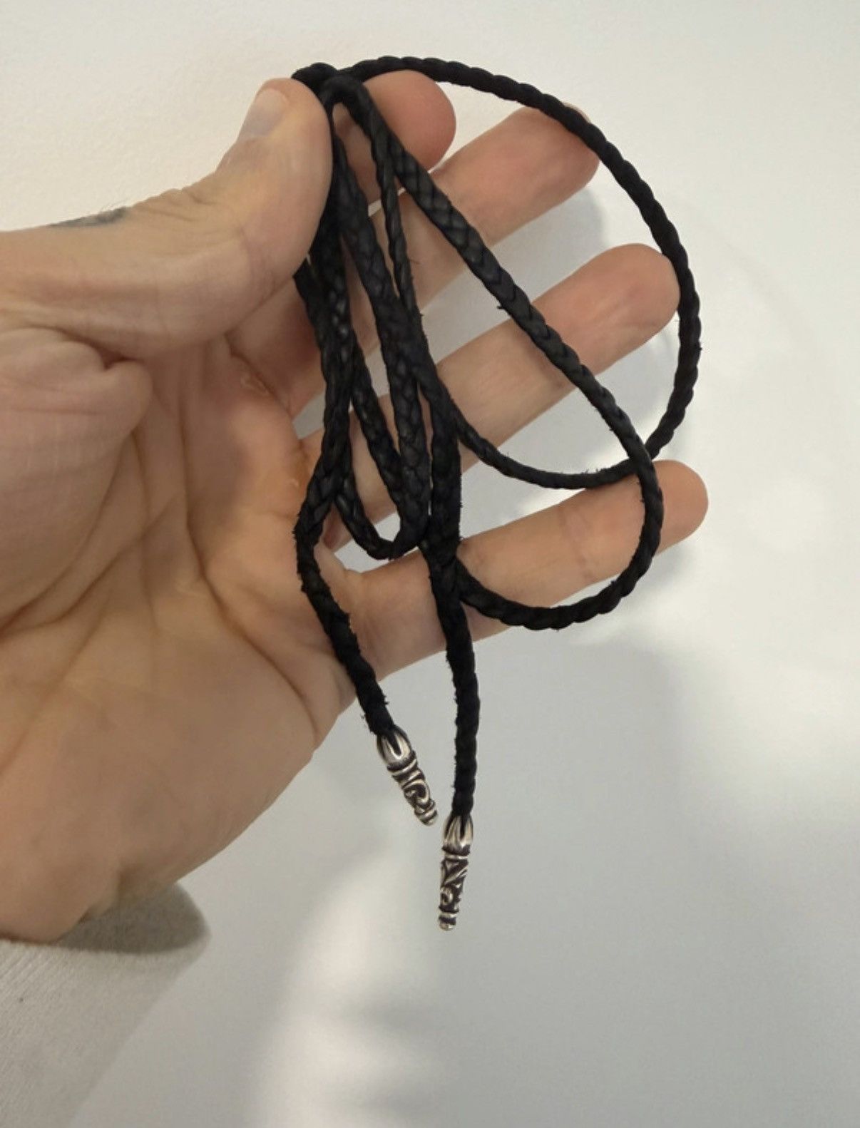 Chrome Hearts Chrome Hearts Braided Leather Rope Necklace Size ONE SIZE - 1 Thumbnail