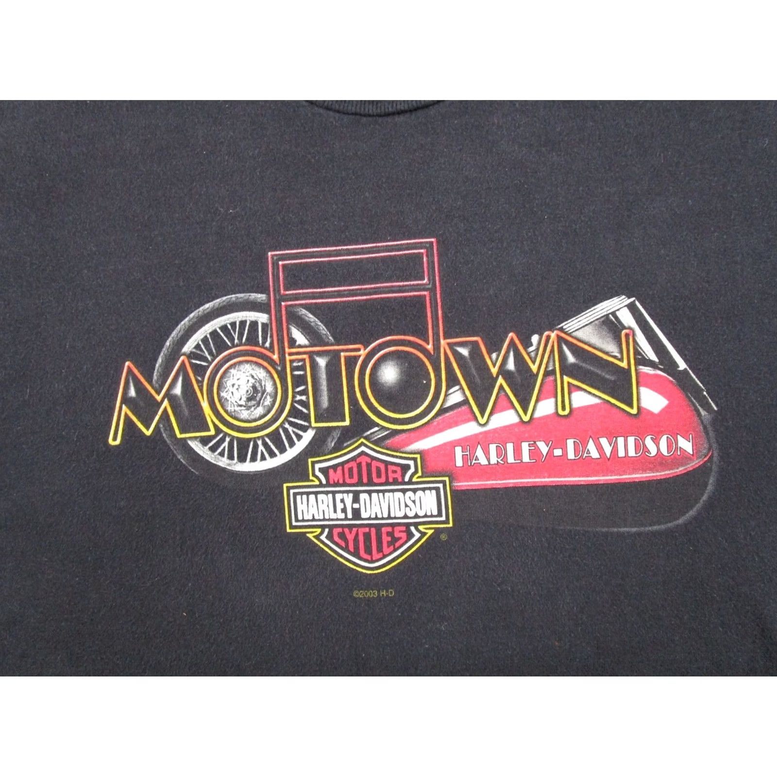 Harley Davidson Harley-Davidson T-Shirt Graphic Print Vintage MoTown 2003 Detroit Michigan Crew Neck Short Sleeve L Black Mens Vintage Tee Size US L / EU 52-54 / 3 - 2 Thumbnail