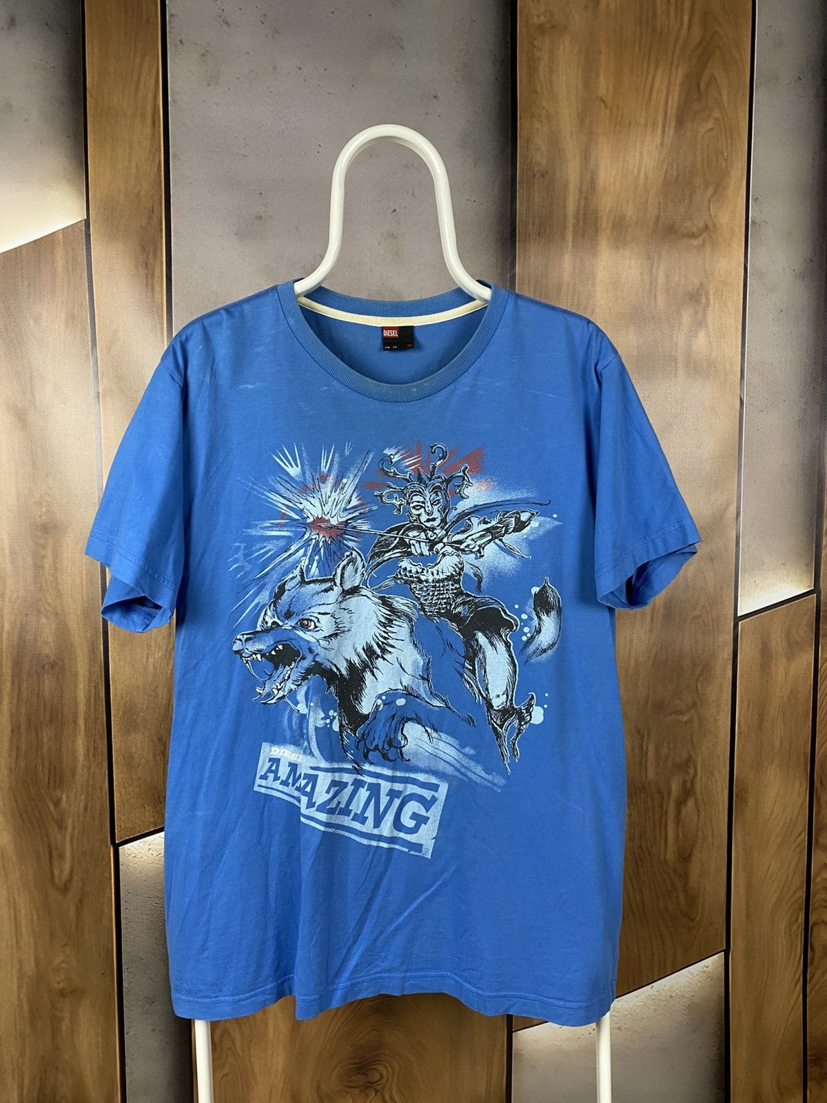 Diesel 🐺Vintage 90s T-Shirt Diesel Wold Amazing Movie Logo Tee🐺 Size US XXL / EU 58 / 5 - 1 Thumbnail
