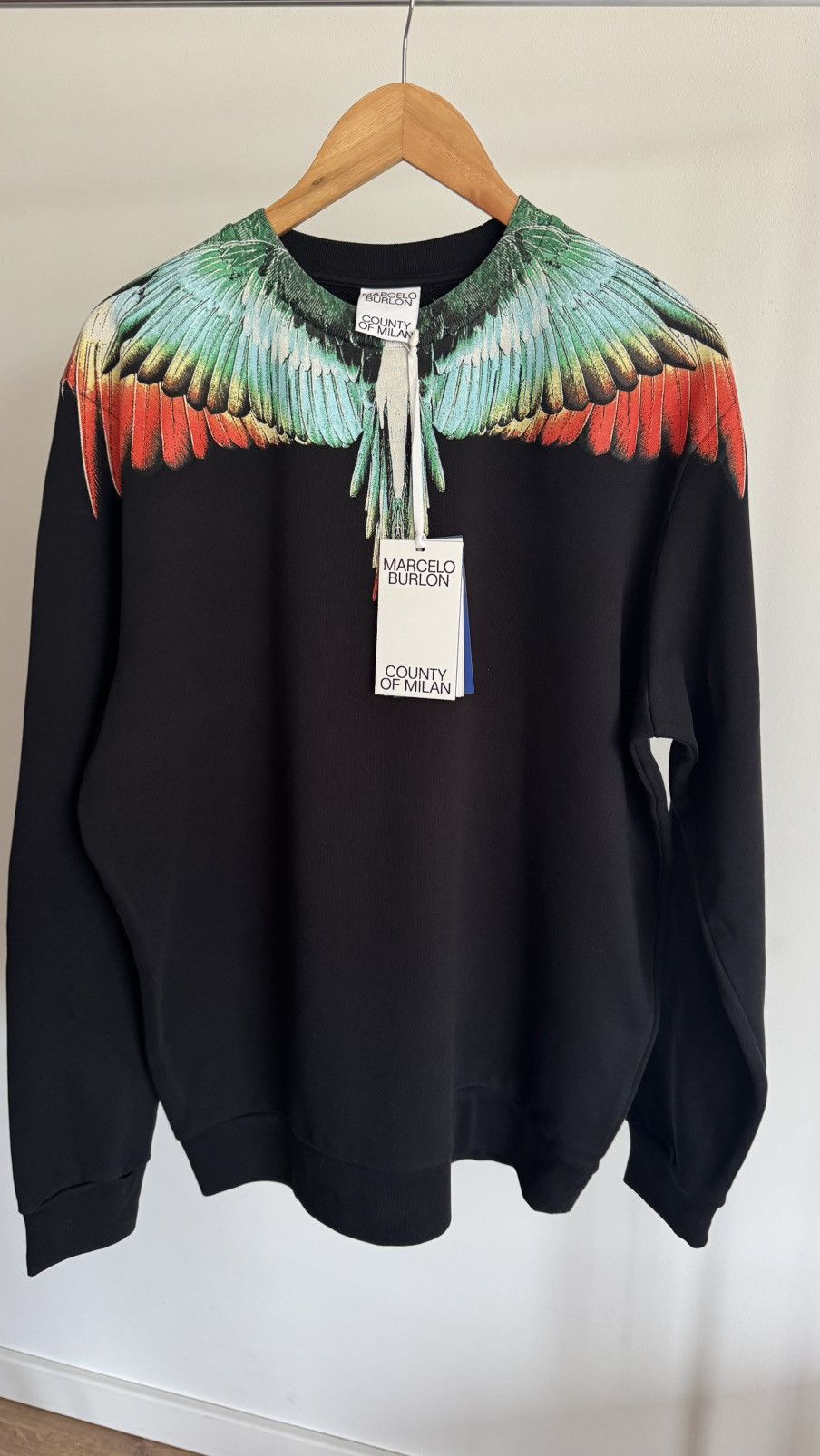 Marcelo Burlon Marcelo Burlon sweatshirt new with tags XL black icon wings Size US XL / EU 56 / 4 - 5 Thumbnail