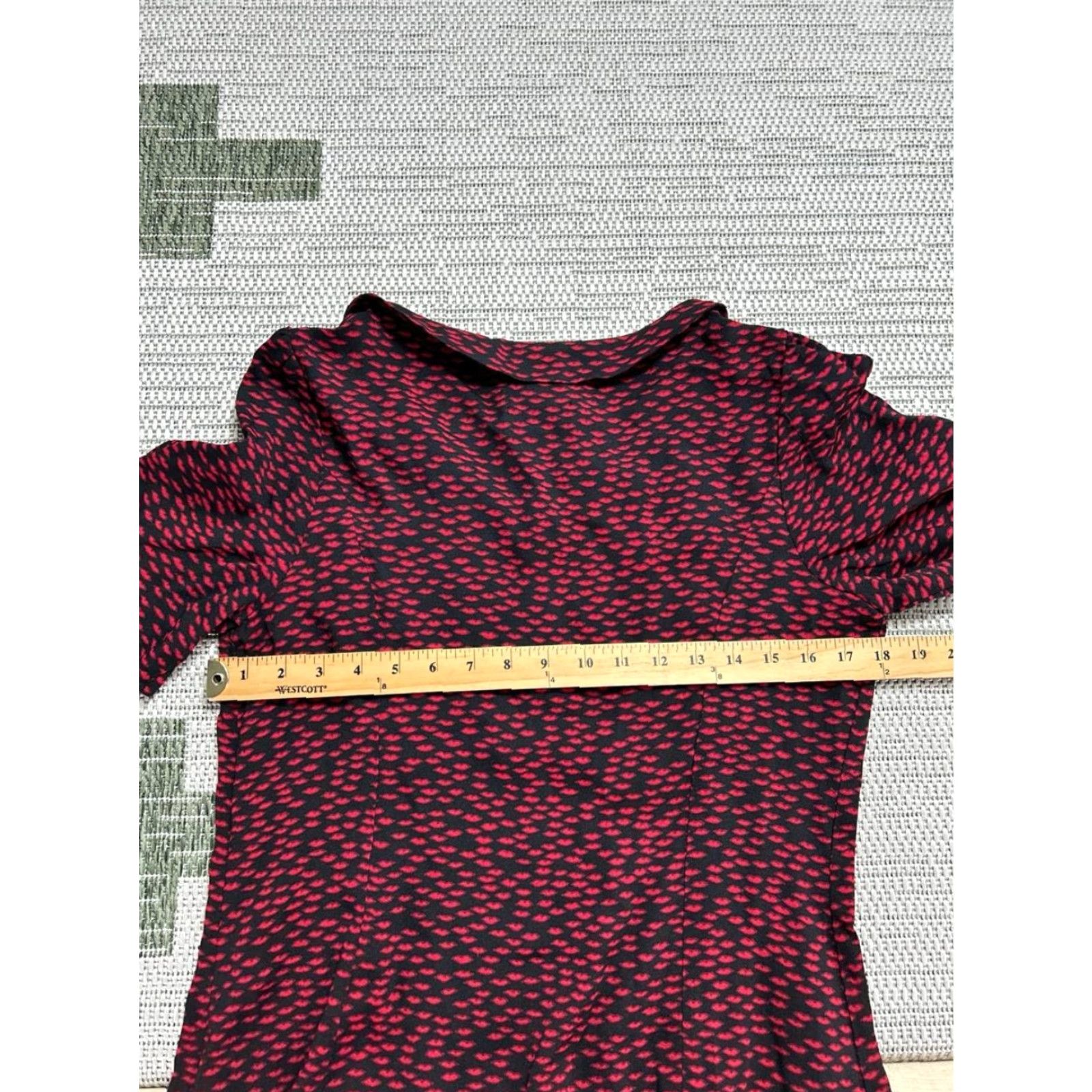 Reformation Reformation Neta Shift Dress Womens 10 Red Stretch French Kiss Allover Print New Size 32" / US 10 / IT 46 - 7 Thumbnail
