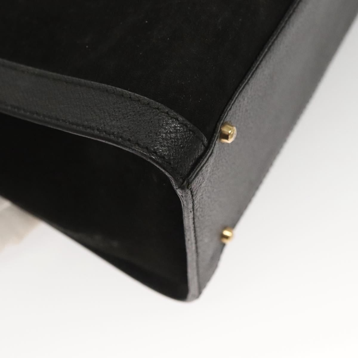 Gucci GUCCI Bamboo Hand Bag Suede Black Gold Size ONE SIZE - 12 Thumbnail